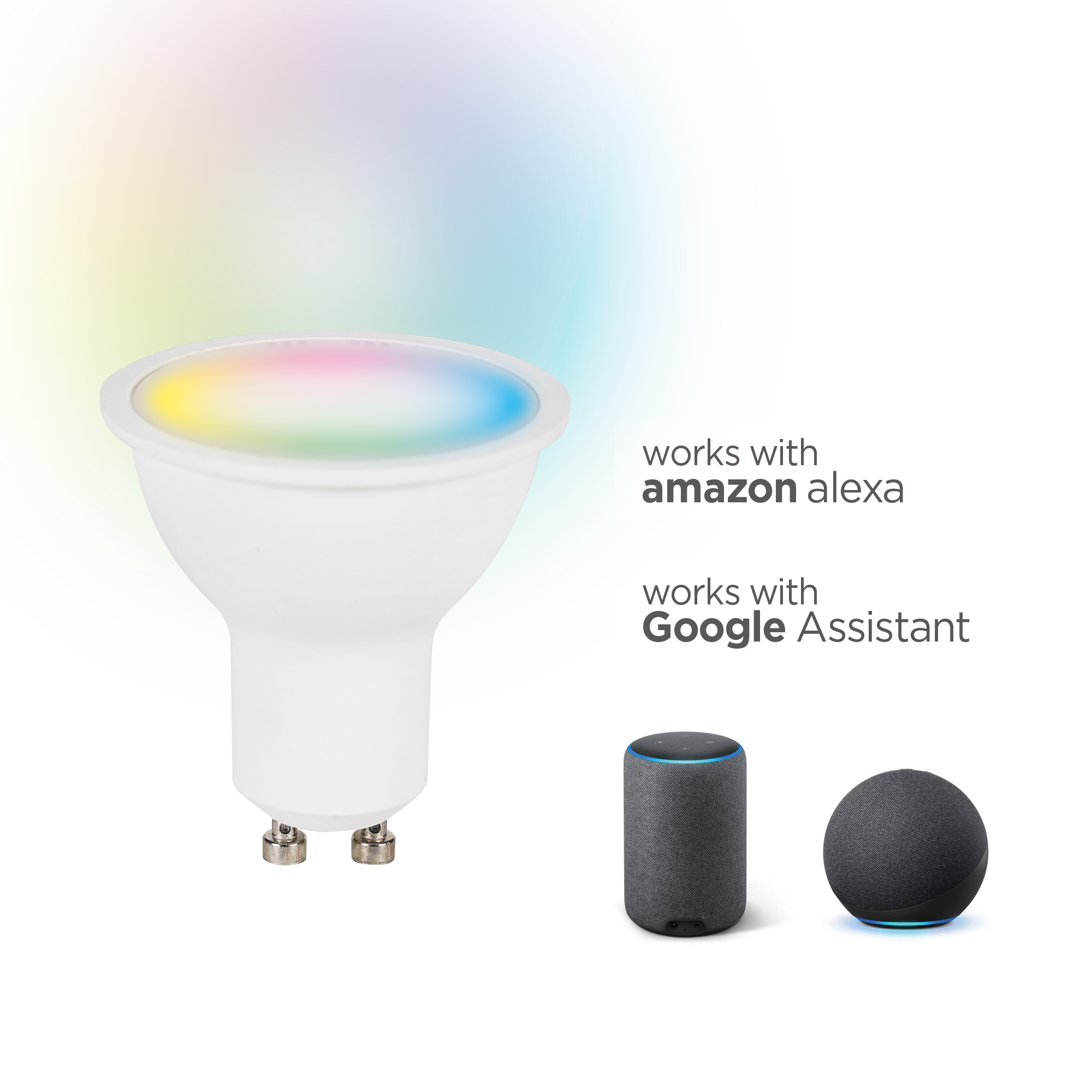 Pack 2 bombillas inteligente LED GU10 RGB 400lm altavoz bluetooth - 3