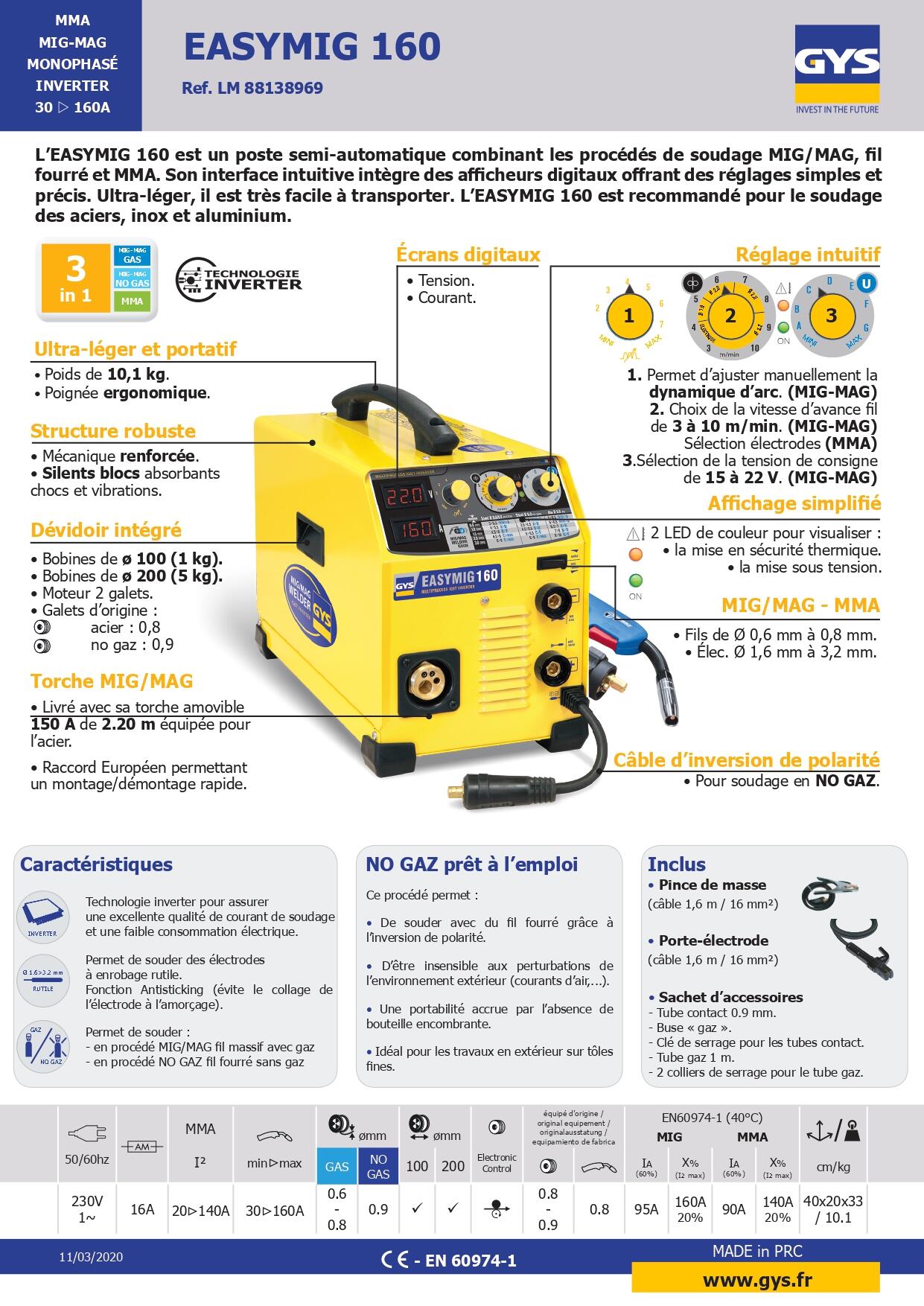 Poste de soudage EASYMIG 160 GYS - 5