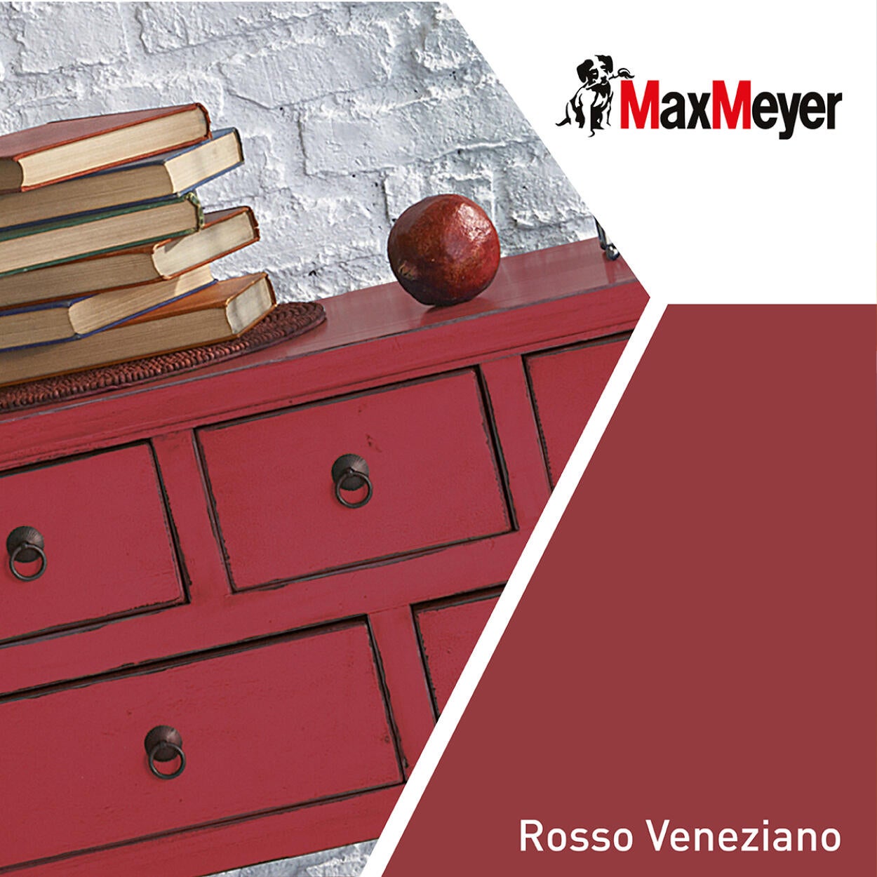 Vernice da esterno antigoccia per legno e ferro e plastica MAXMEYER poliuretanico rosso veneziano satinato, 0.75 l - 2