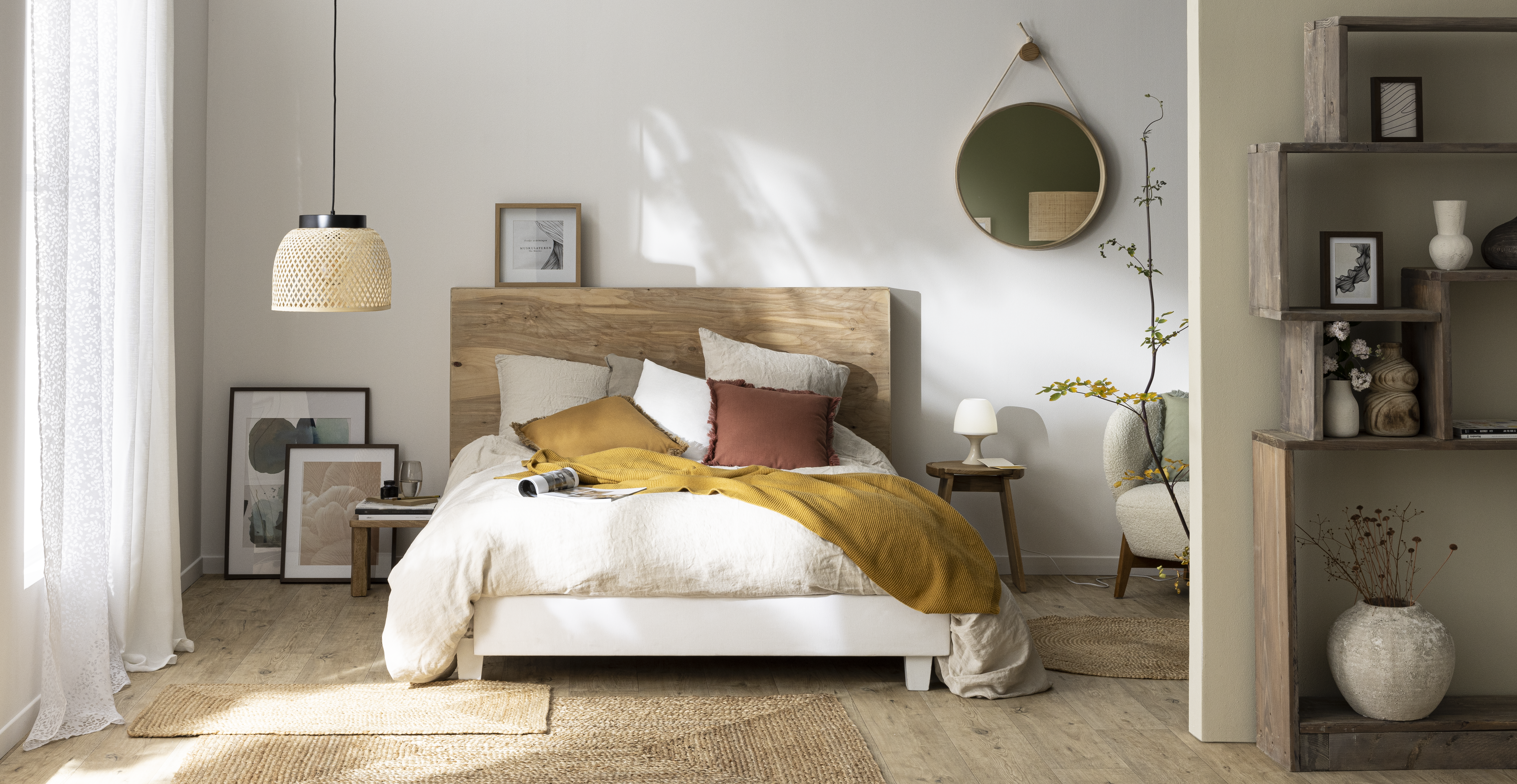 Lampa wisząca Ninon bambus E27 Inspire - 8