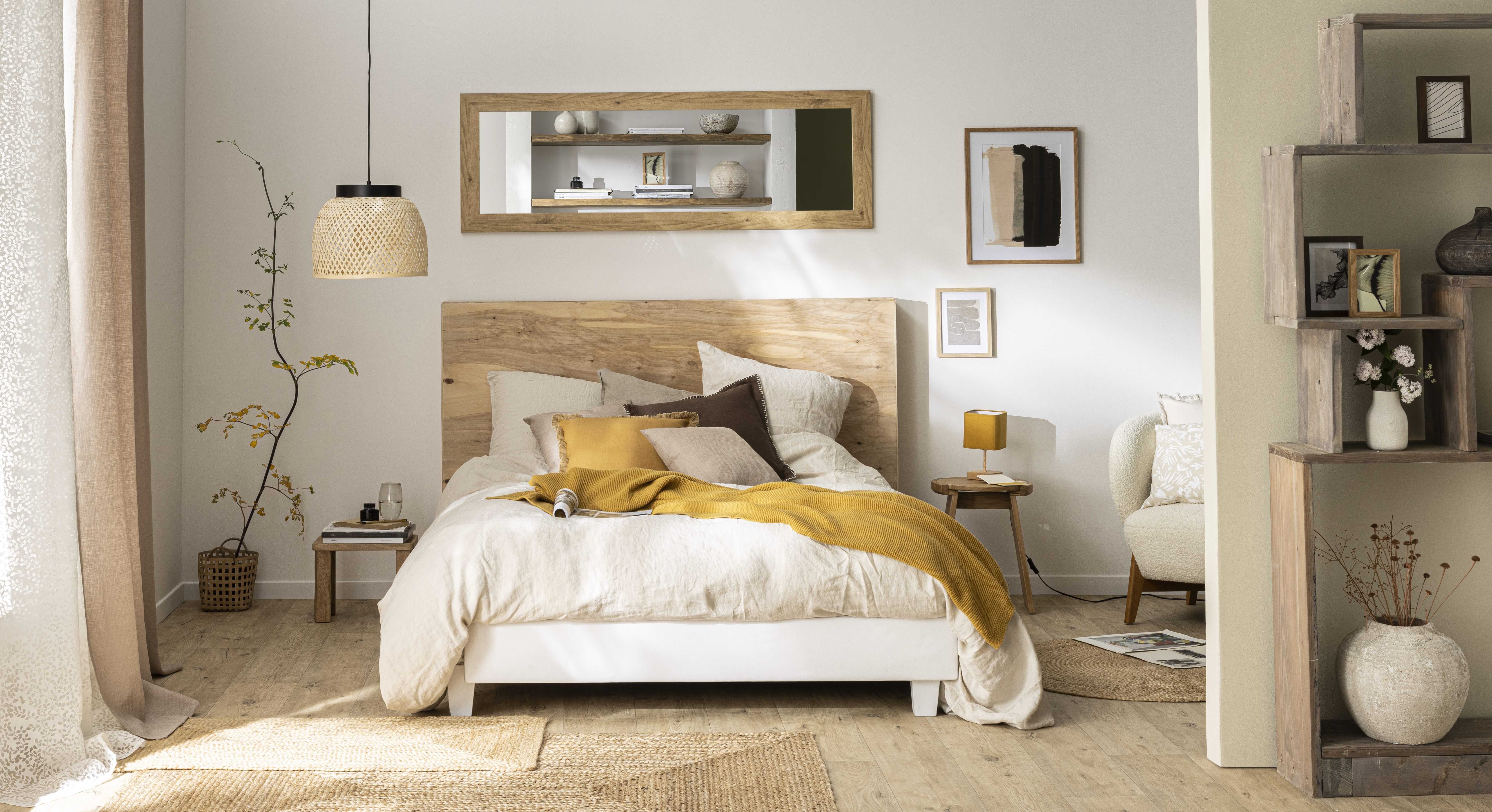 Lampa wisząca Ninon bambus E27 Inspire - 6