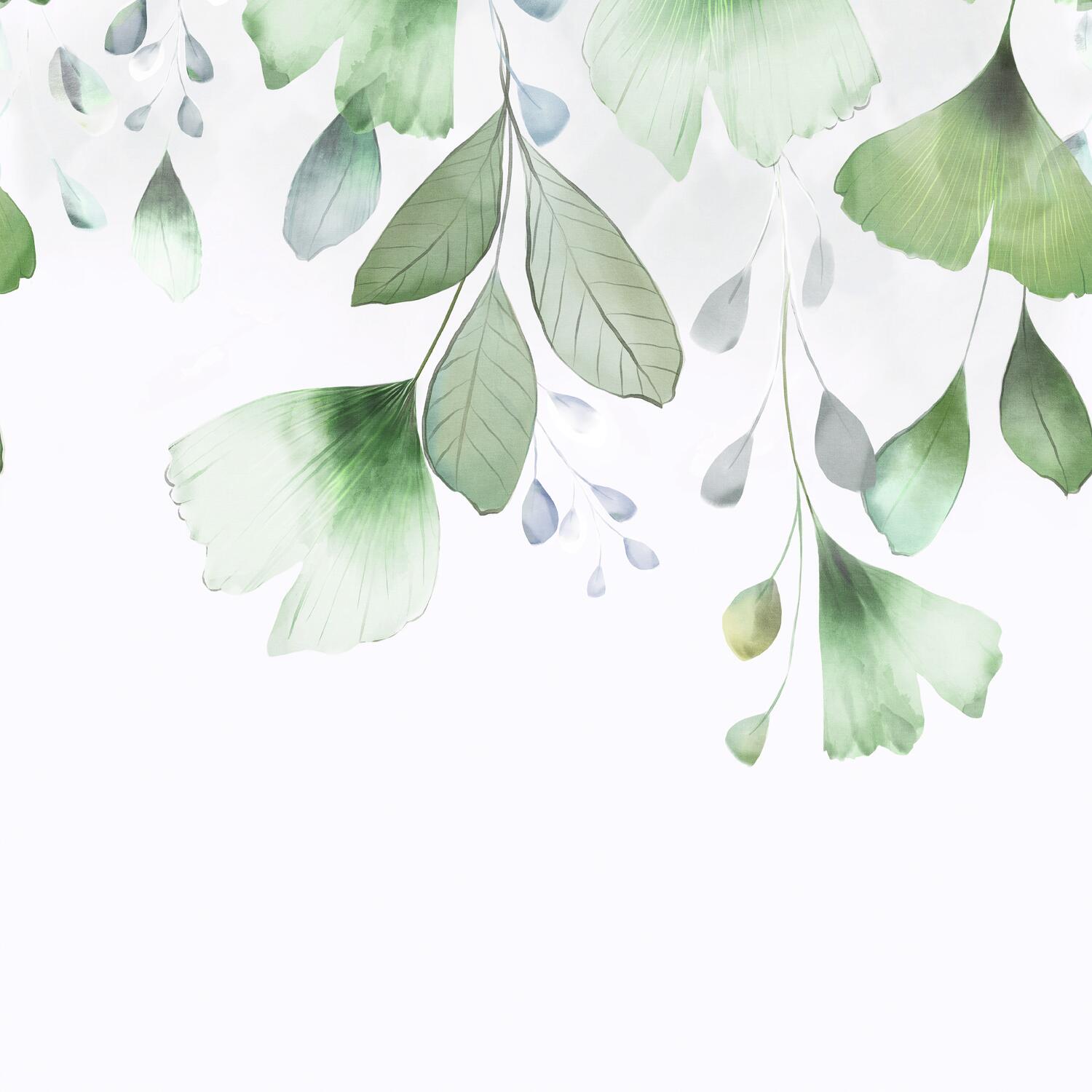 Papier peint panoramique Feuille Bilboa ginko vert l.159 x H.280 cm - 2