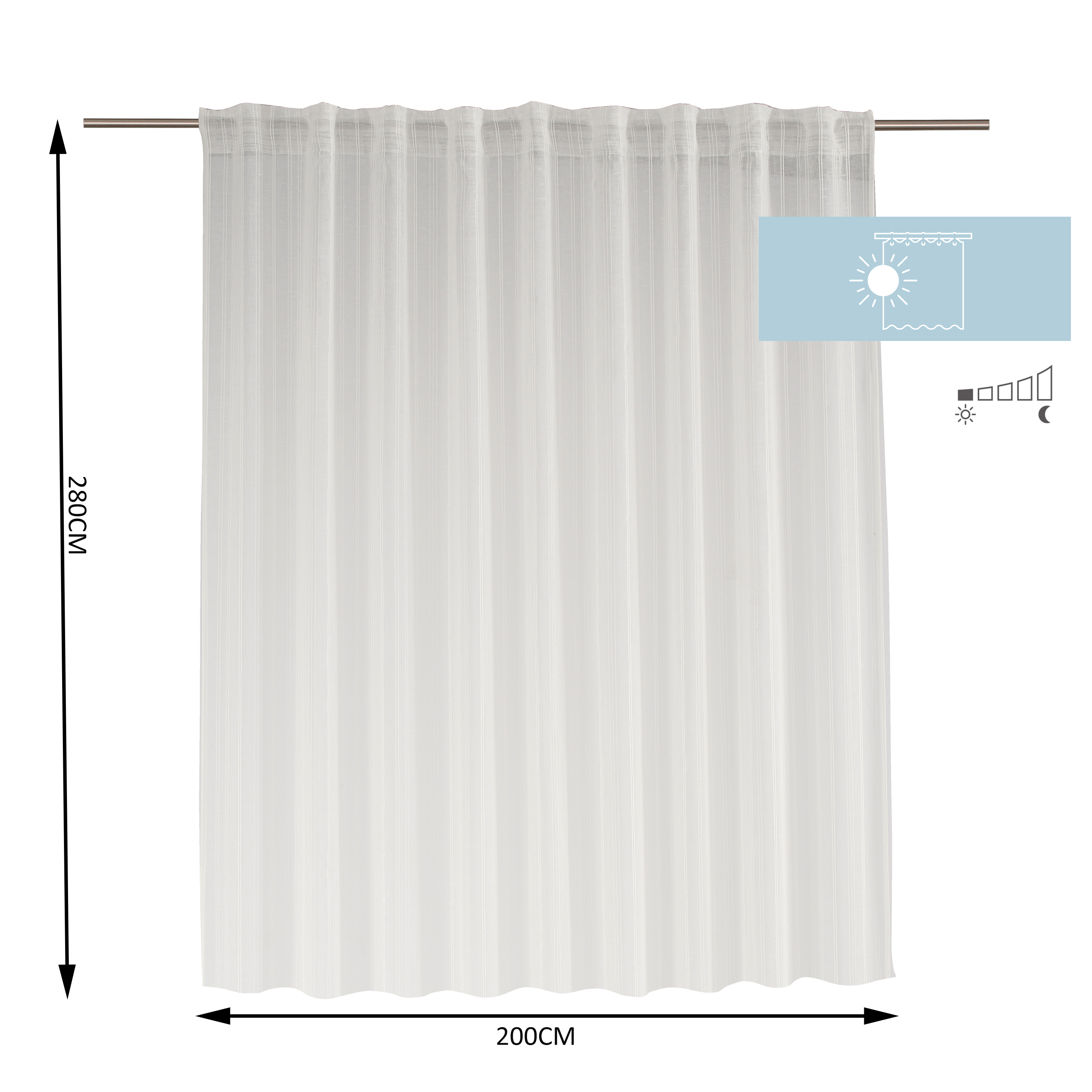 Cortinado fita e/ou presilha Jara 200x280cm branco Inspire - 10