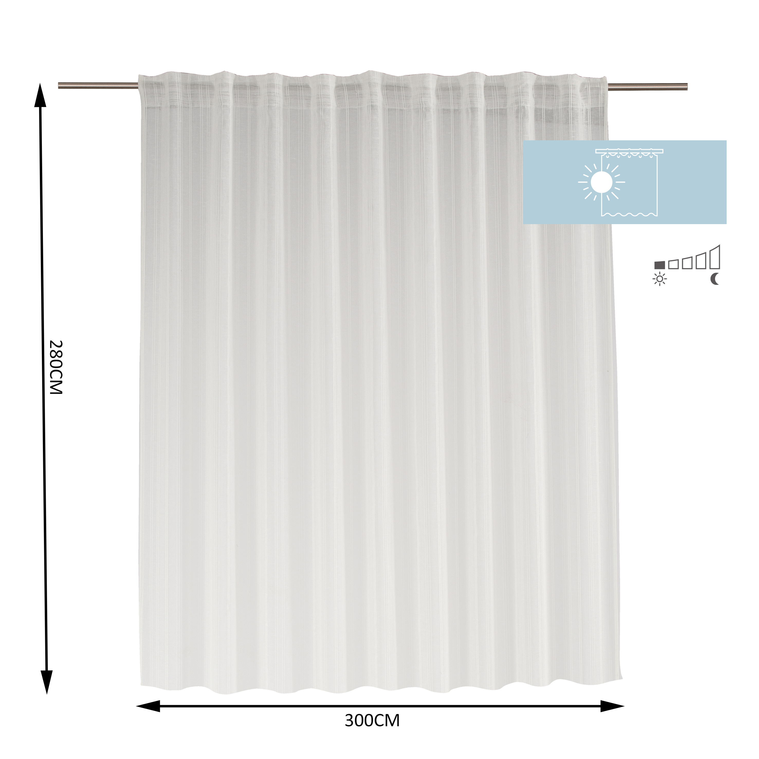 Cortinado fita e/ou presilha Jara 300x280cm branco Inspire - 10
