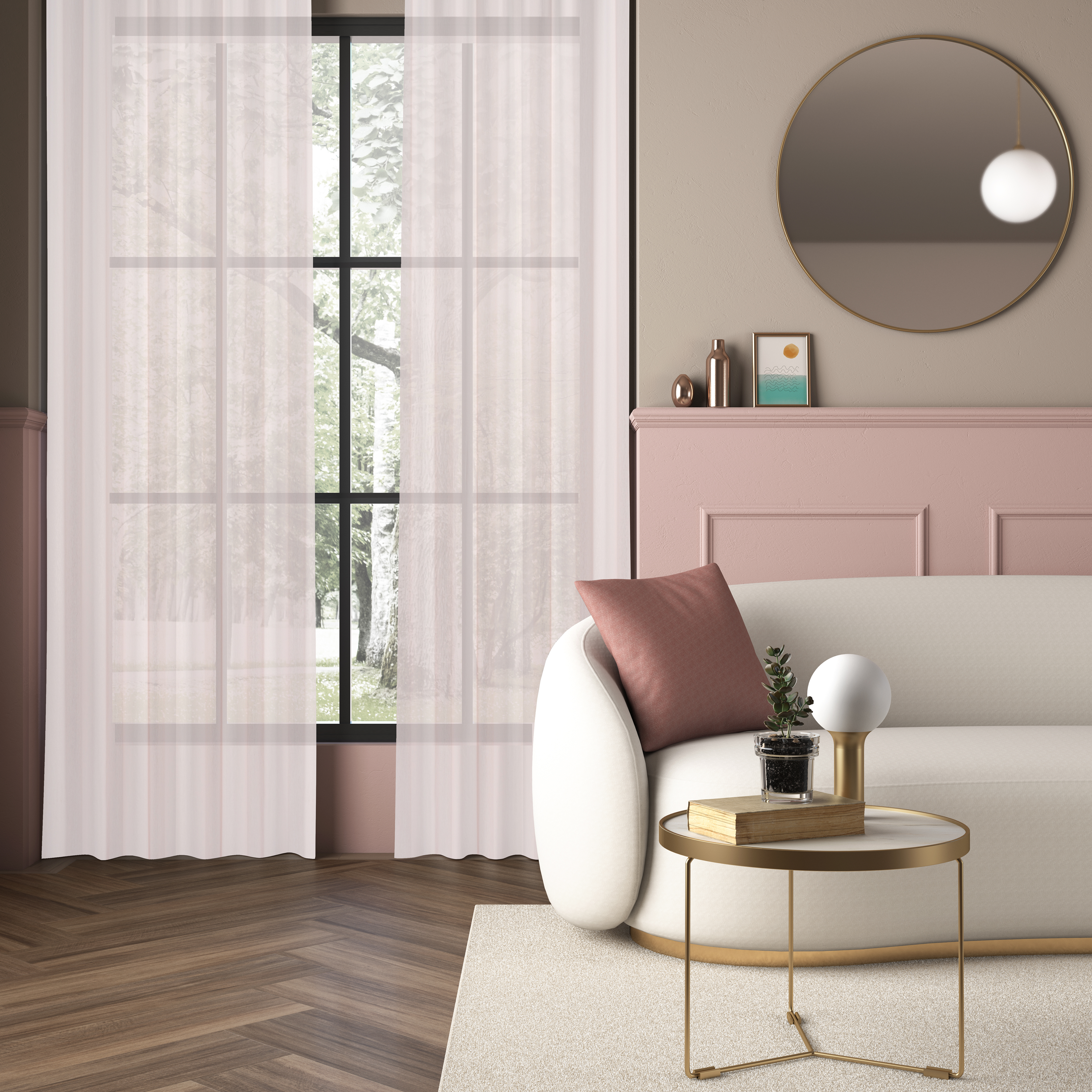 Firana na przelotkach Softy 140 x 260 cm różowa Inspire - 4
