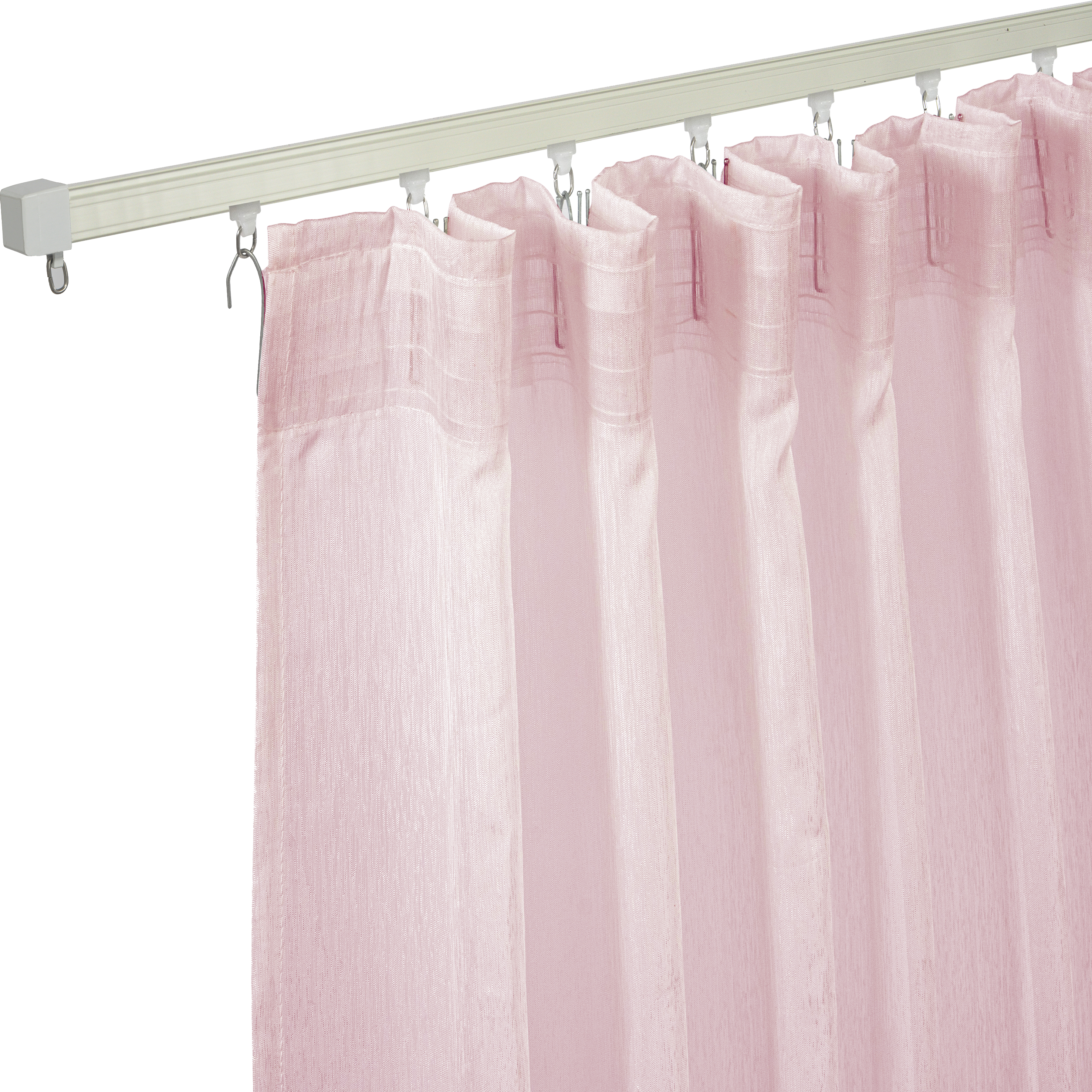 Tenda Voile Softy rosa, fettuccia e passanti nascosti 200x280 cm INSPIRE - 17