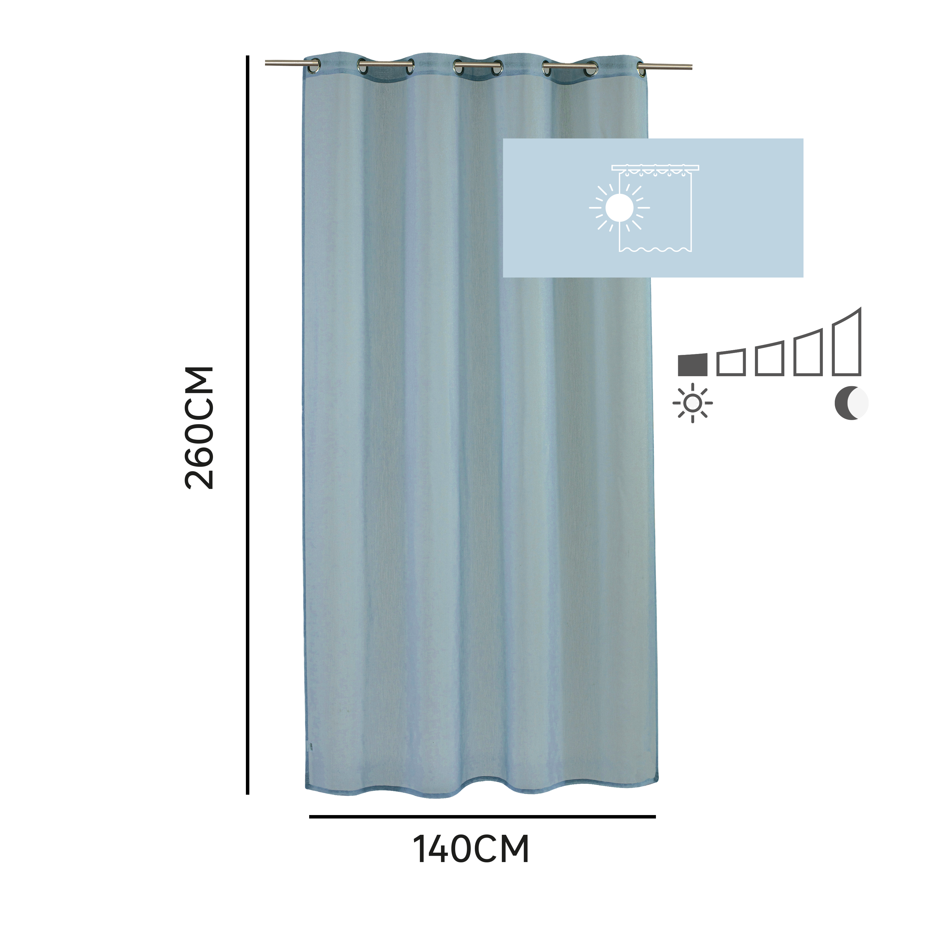 Firana na przelotkach Softy Celadon 140 x 260 cm zielona Inspire - 7