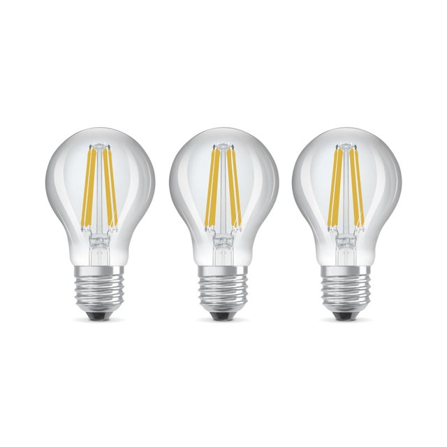 Set da 3 lampadine LED filamento, E27 goccia, smerigliato, 7.2W= 1521 LM (equiv 100 W), classe energetica A, LEXMAN