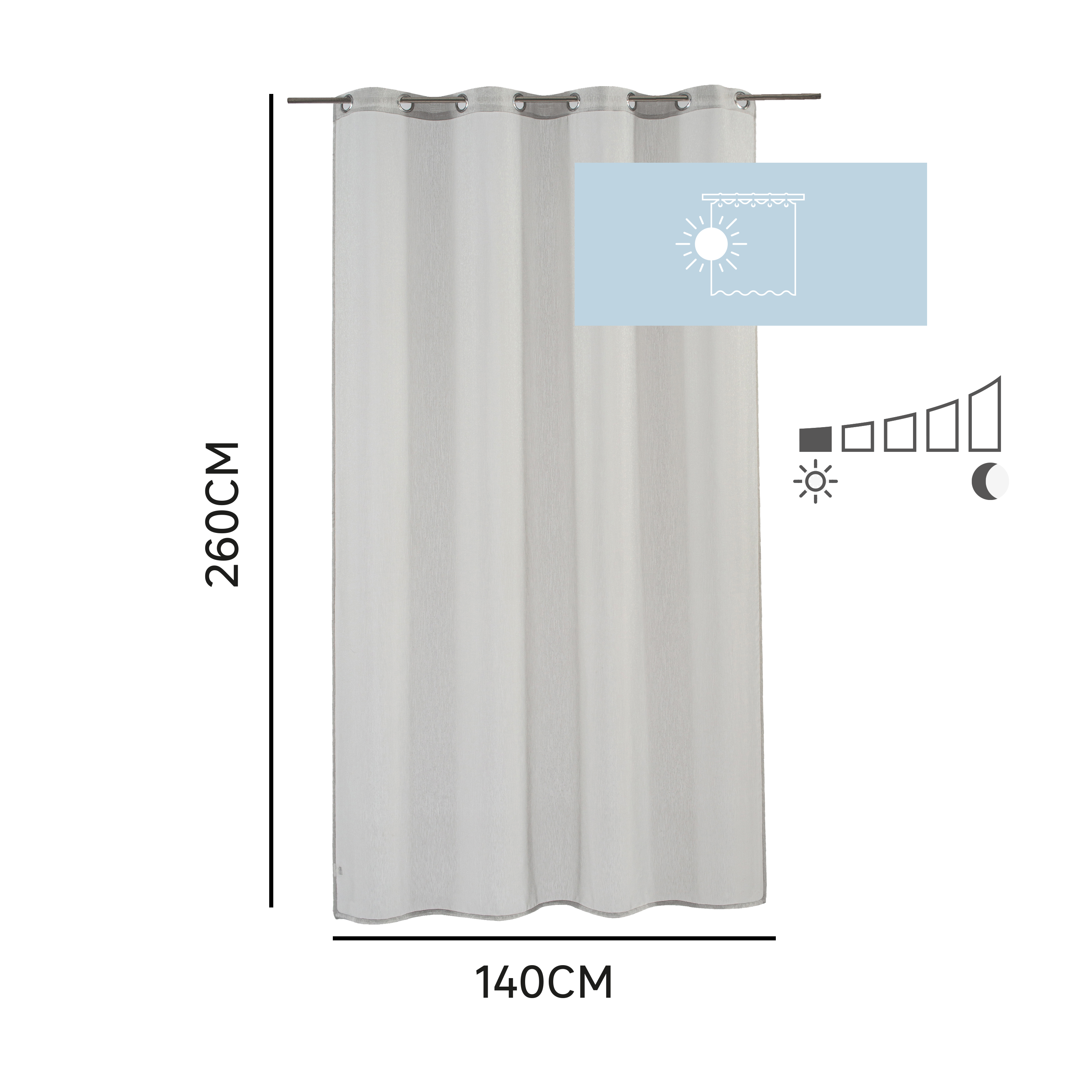 Firana na przelotkach Softy 140 x 260 cm szara Inspire - 13