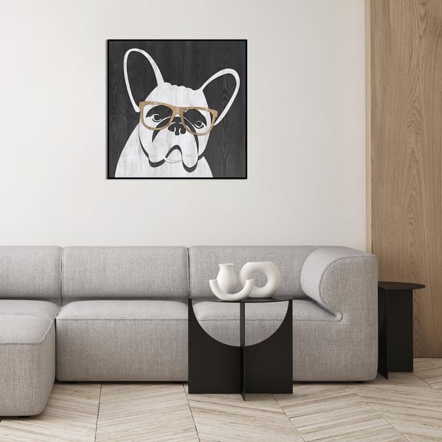 Cuadro enmarcado Decoline Bull dog 62 cm x 62 cm