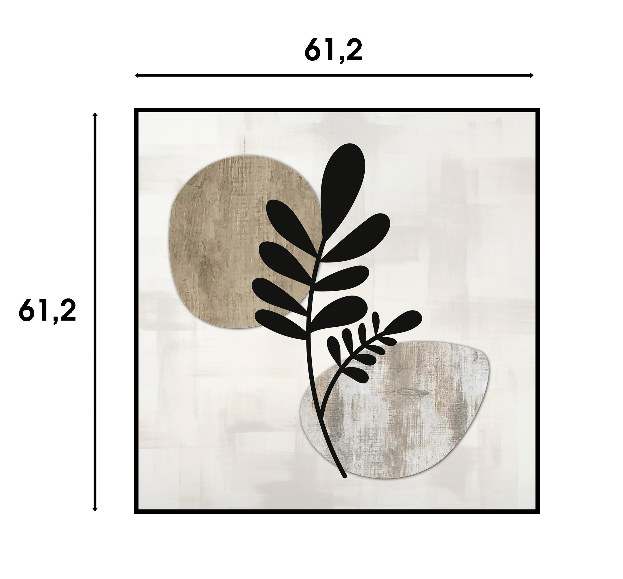 Cuadro enmarcado Decoline Hojas 62 cm x 62 cm - 4