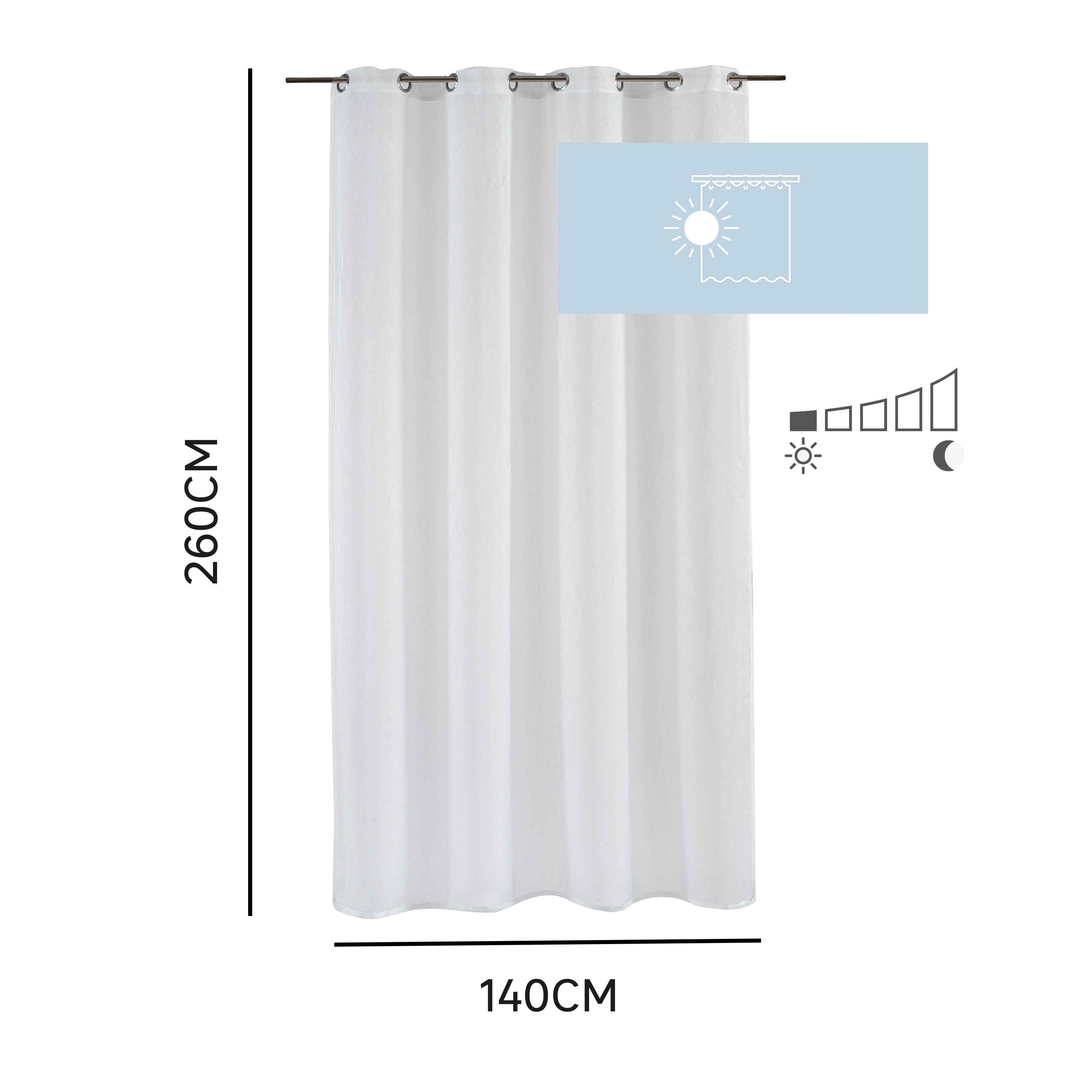 Firana na przelotkach Softy 140 x 260 cm biała Inspire - 18