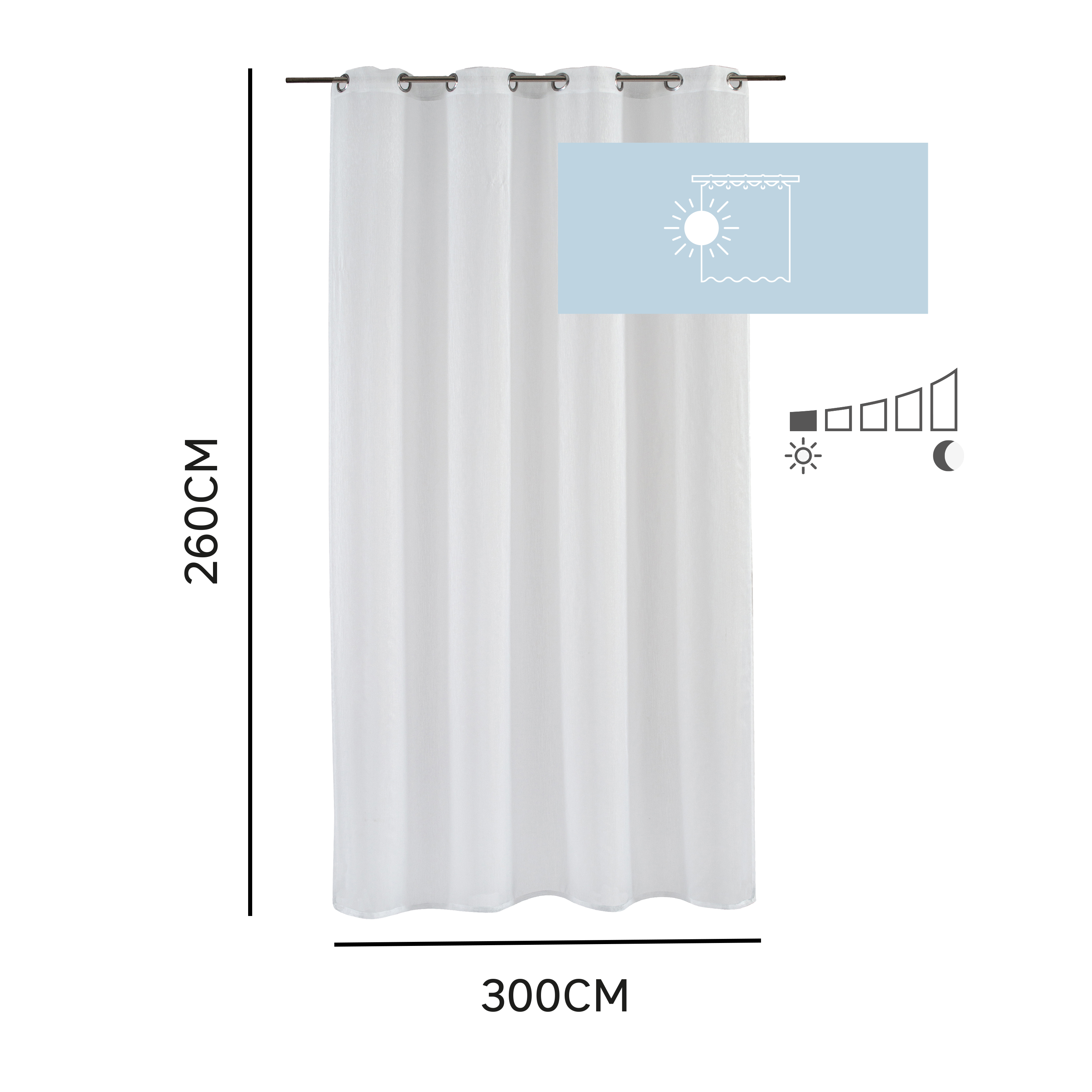 Firana na przelotkach Softy 300 x 260 cm biała Inspire - 10