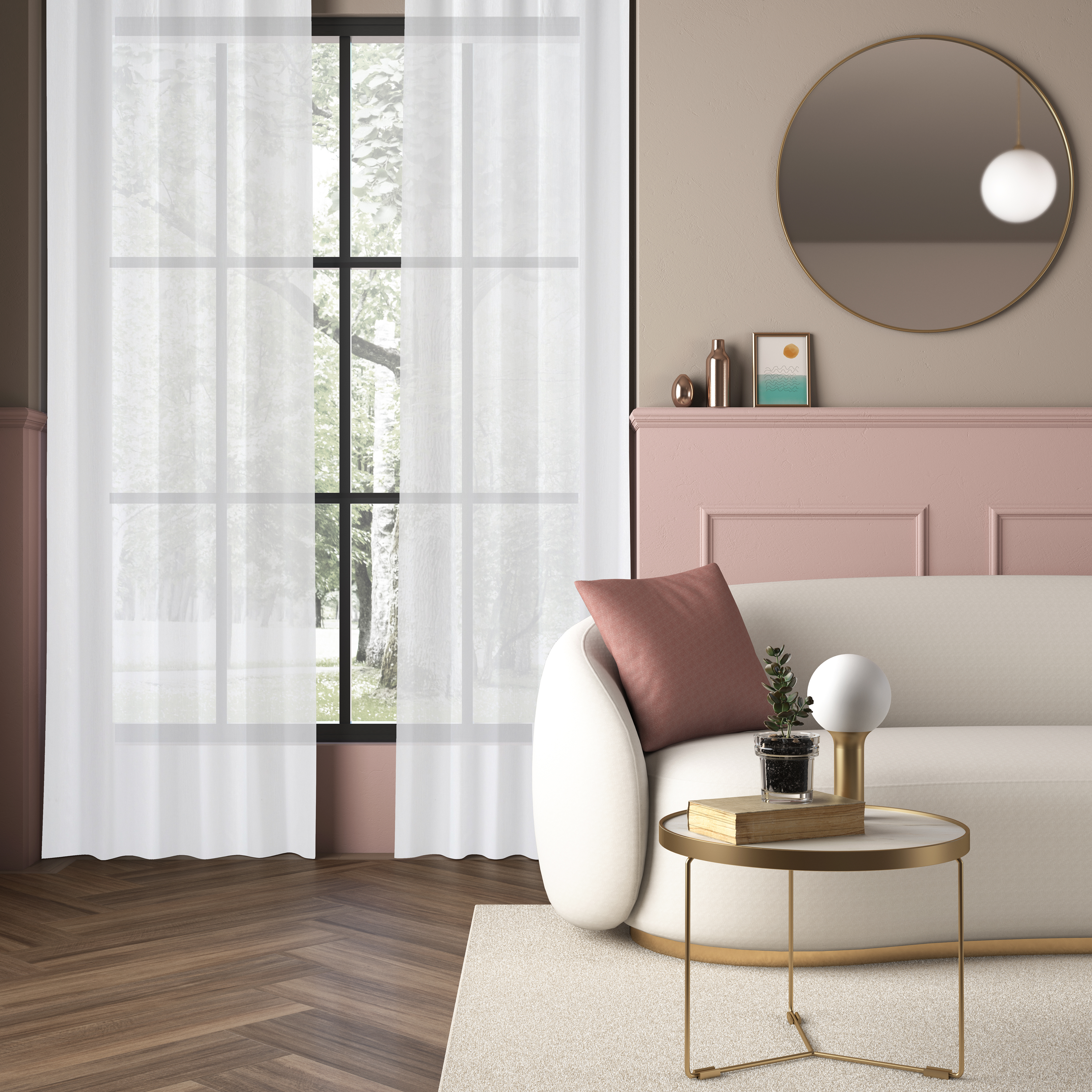 Firana na przelotkach Softy 300 x 260 cm biała Inspire - 3