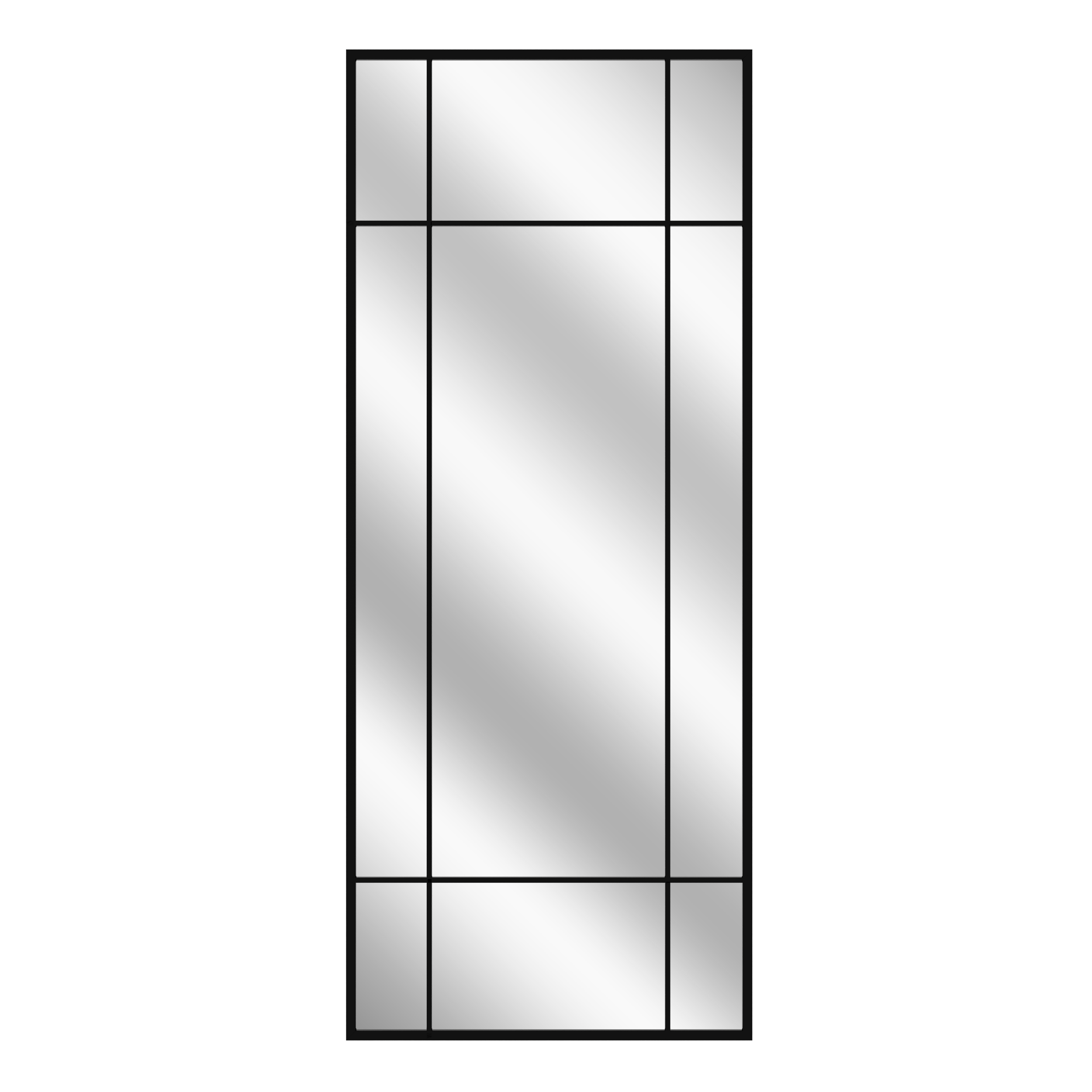 Lustro ze szprosami okno Loft Connor czarne 60 x 150 cm