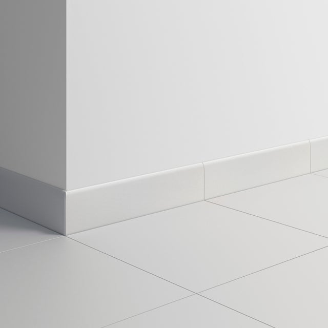 Piastrella battiscopa Matt in gres naturale bianco opaco L 33 x H 8 cm x Sp 8 mm confezione da 6 ml