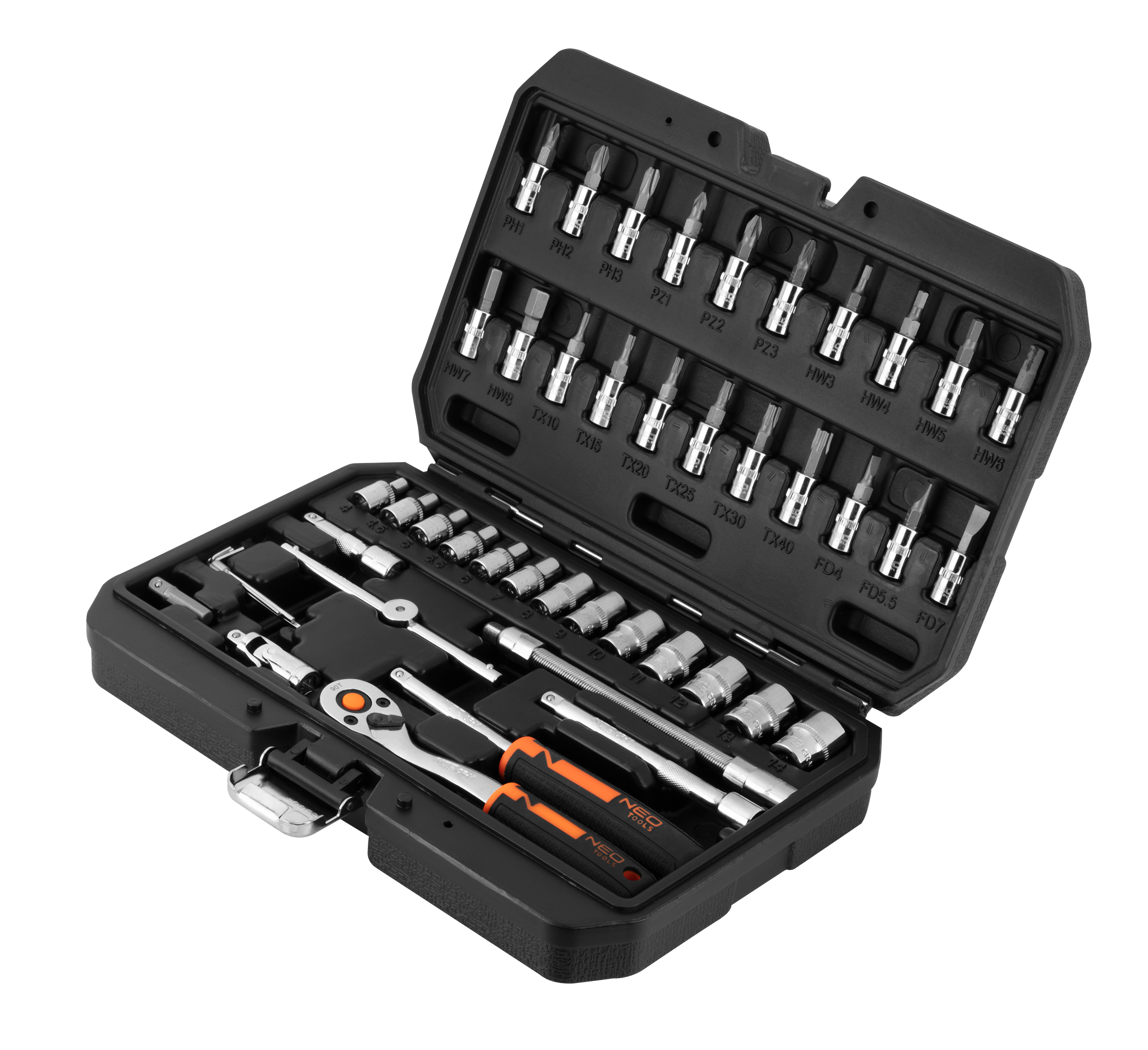 Zestaw kluczy nasadowych 46 szt. Neo Tools - 2