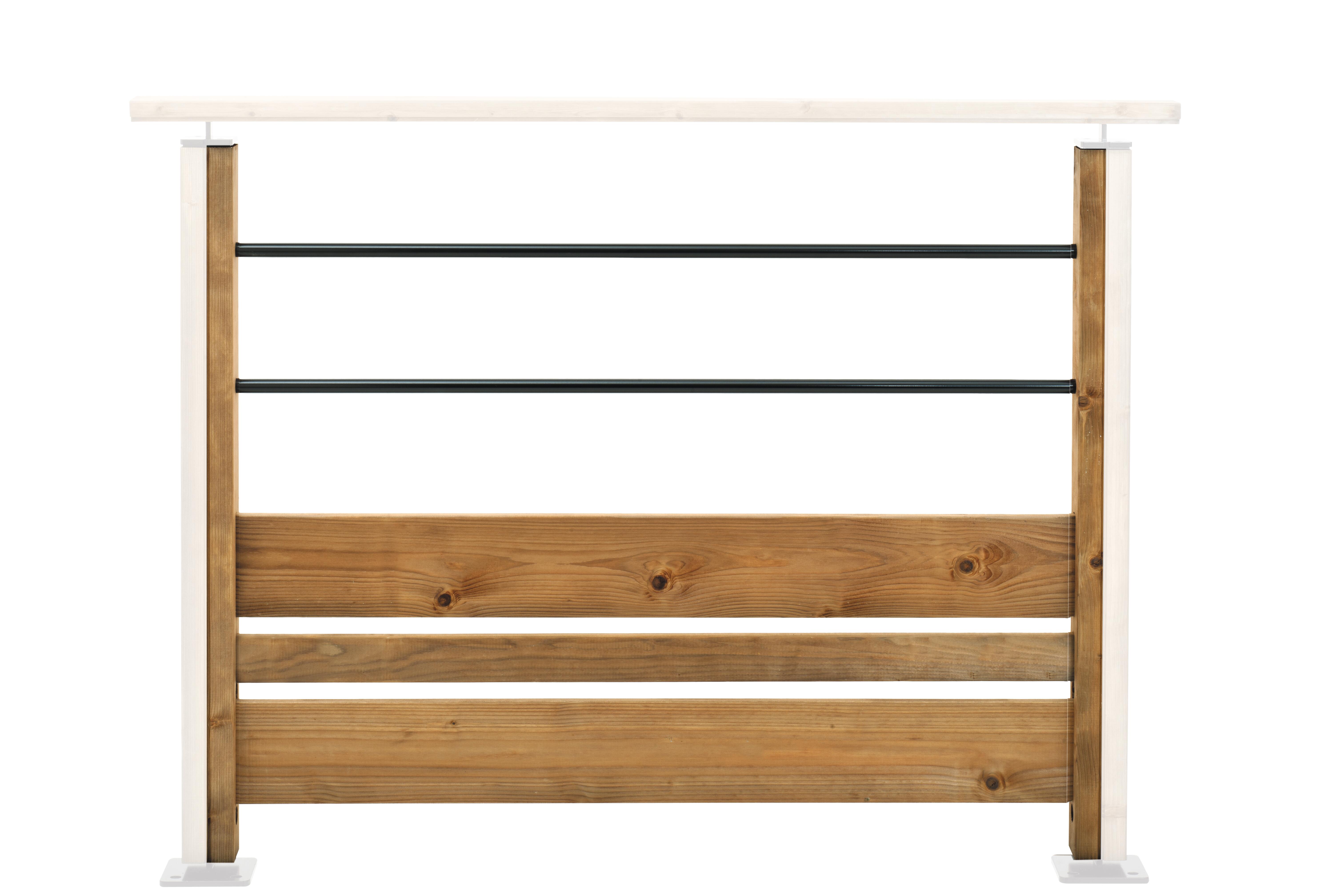 Kit garde-corps traverses bois MOKA H.96 x l.120 cm - 2
