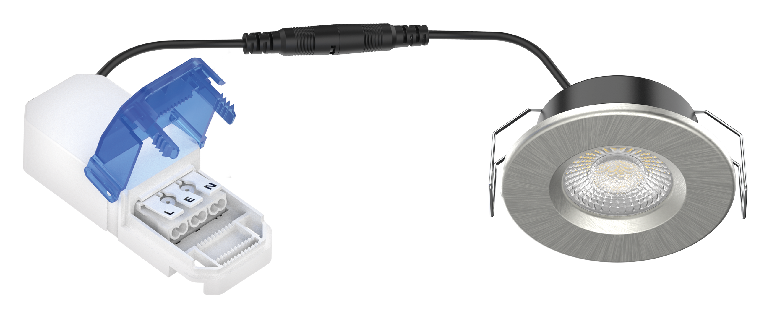 3 spots LED encastré salle de bain Tyrion IP65 blanc chaud/neutre, acier Inspire - 2