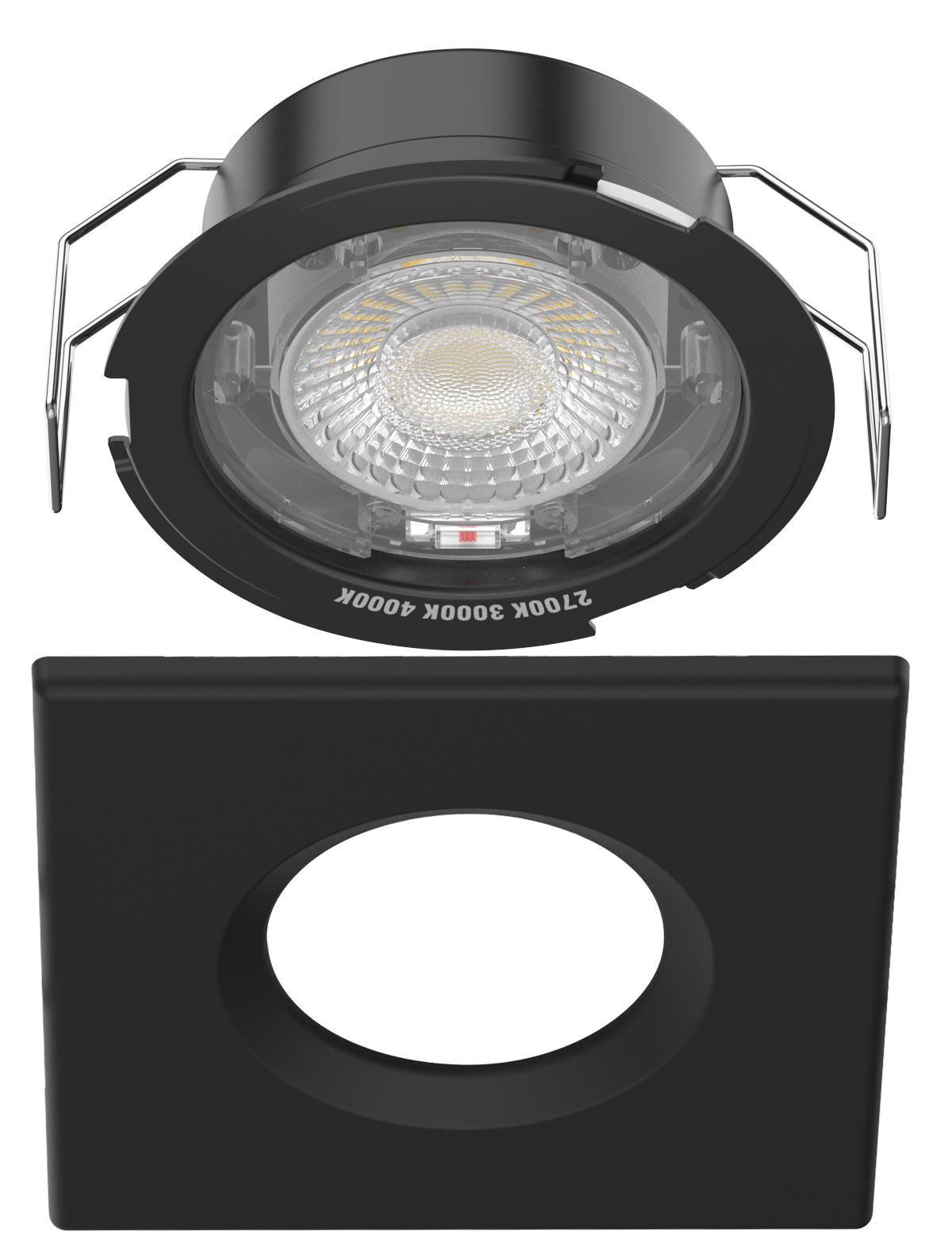 Spot LED encastré salle de bain Tyrion IP65, blanc chaud/neutre, carré noir Aric - 3