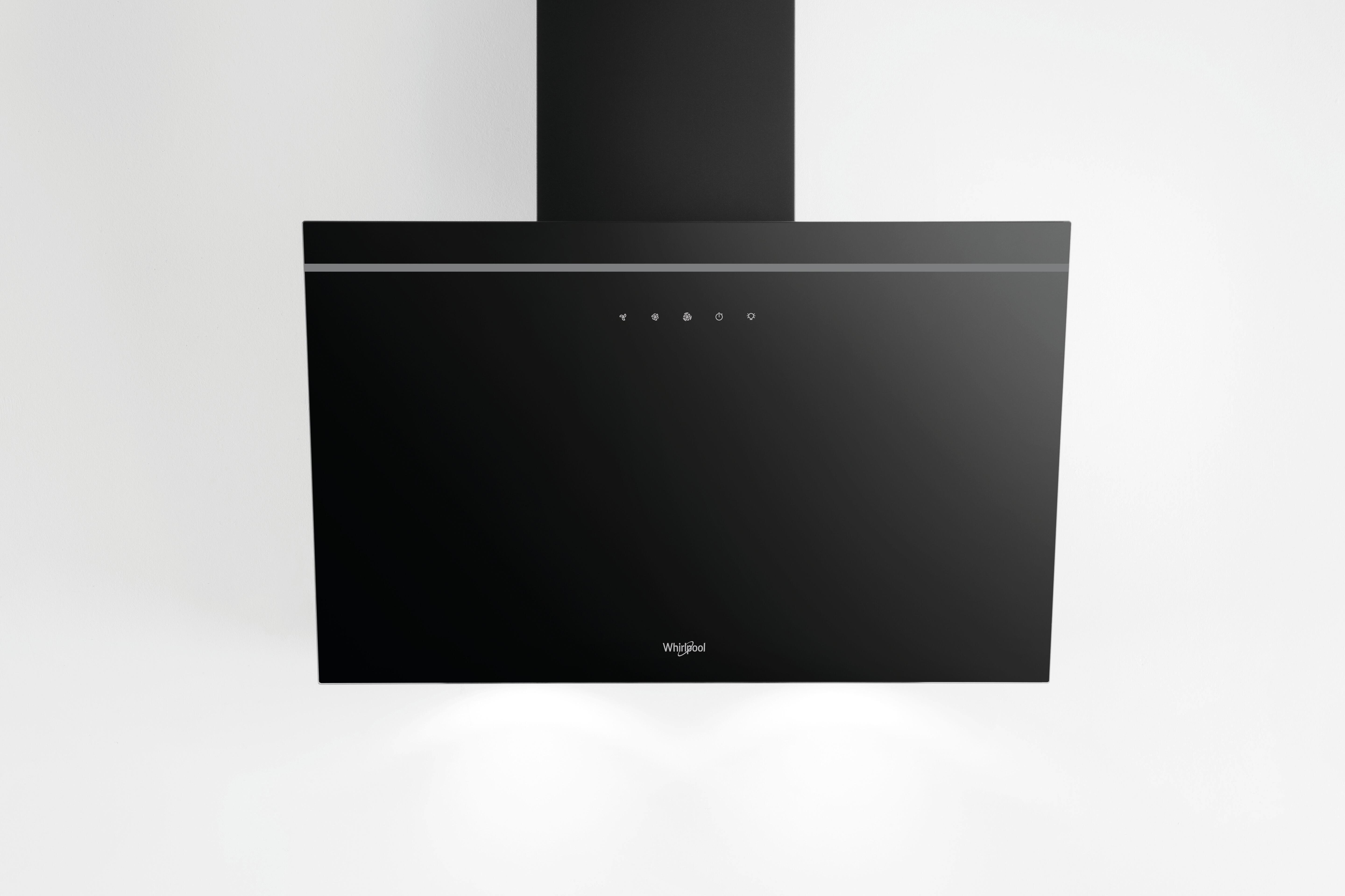 Campana decorativa whirlpool akr 62f lt k con 4 velocidades 58.8 cm 495 m/h negro clase a