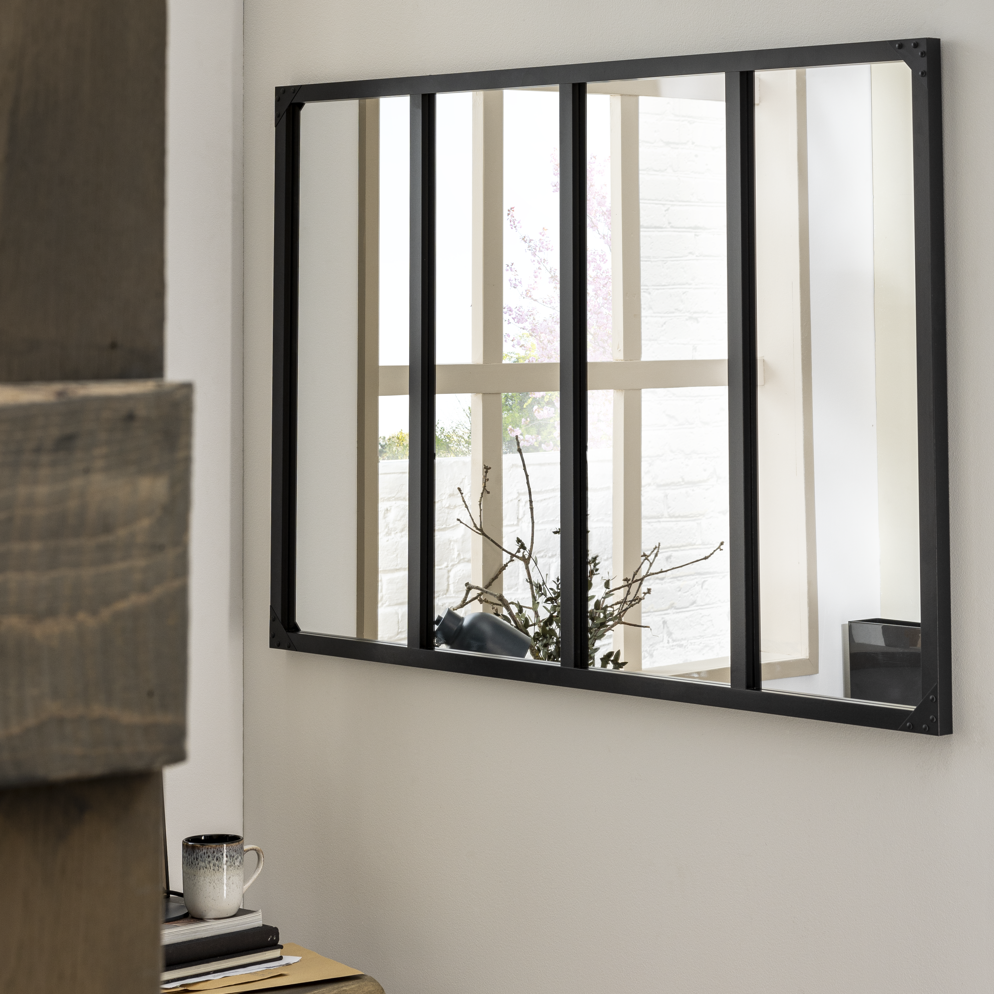 Espelho com moldura LOGGIA preto 120X80 cm Inspire - 8