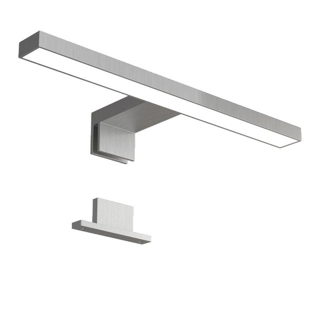 Applique LED bagno Led 4.8w 30cm grigio IP44, luce bianco naturale 400 lumen,