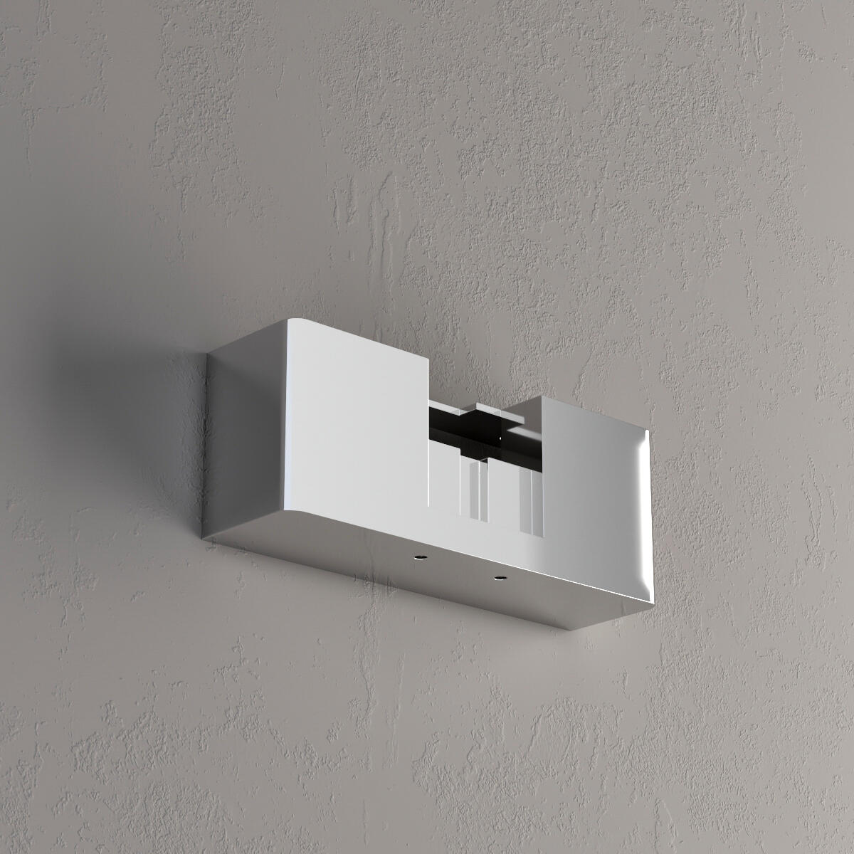 Base personalizzabile senza sorgente luminosa Box per fissaggio lampade a parete Modulo LED 1xMAX100 WW in acciaio cromato lucido - 2