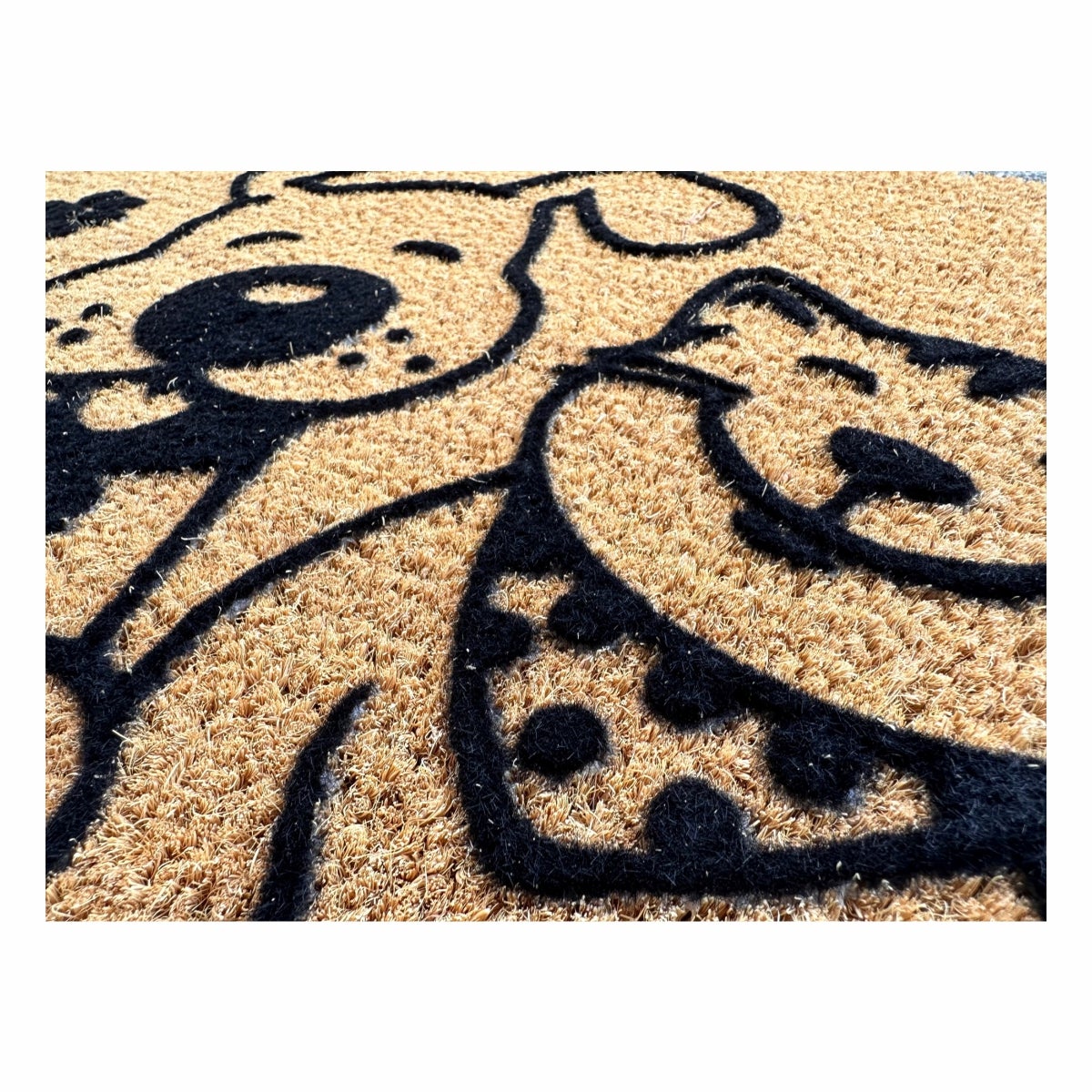 Zerbino Golf cane e gatto in cocco beige/nero rettangolare, L 70 x L 40 cm - 3