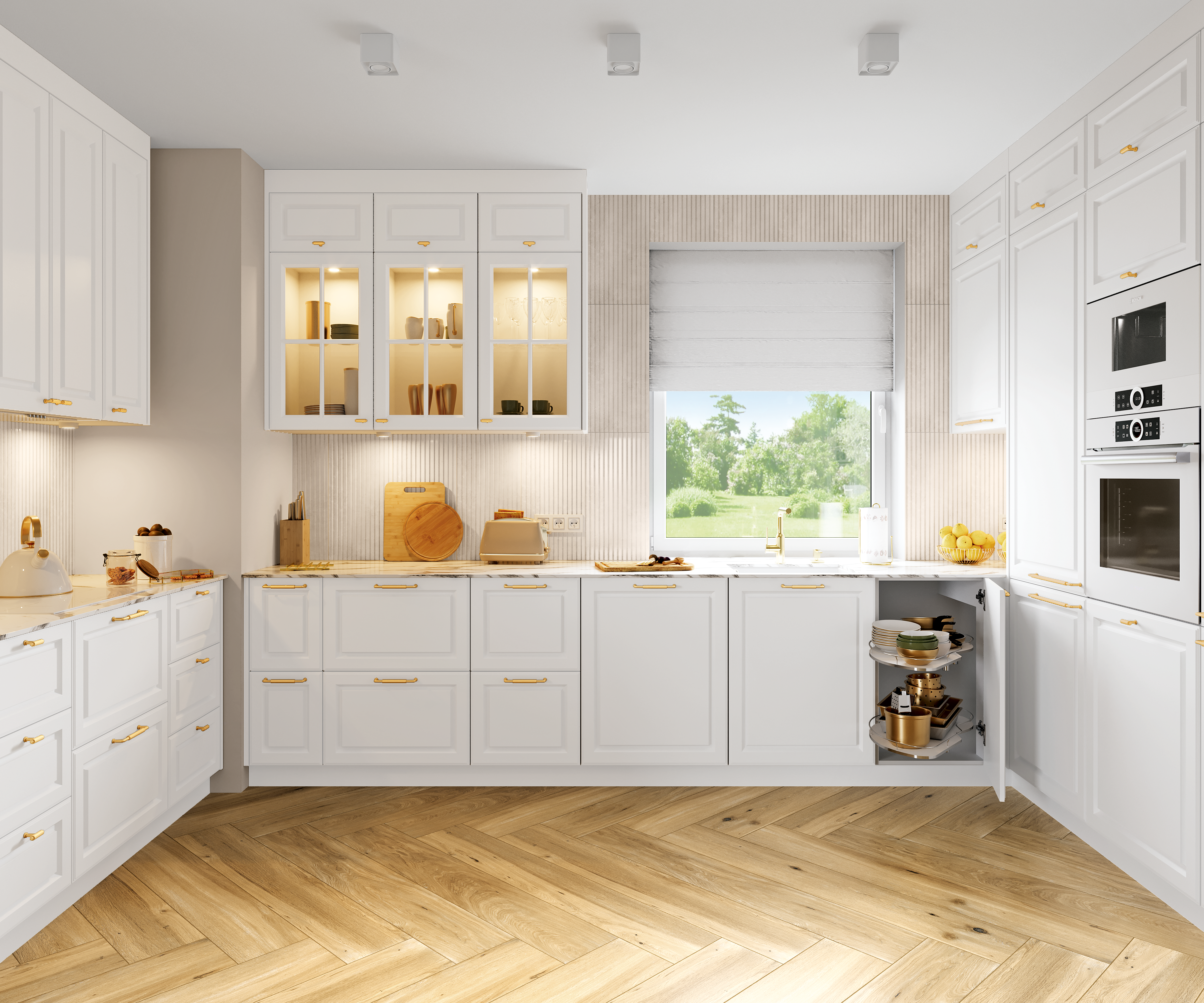 Blat kuchenny kompaktowy marmur bianco 404c 65.5x307 cm - 2