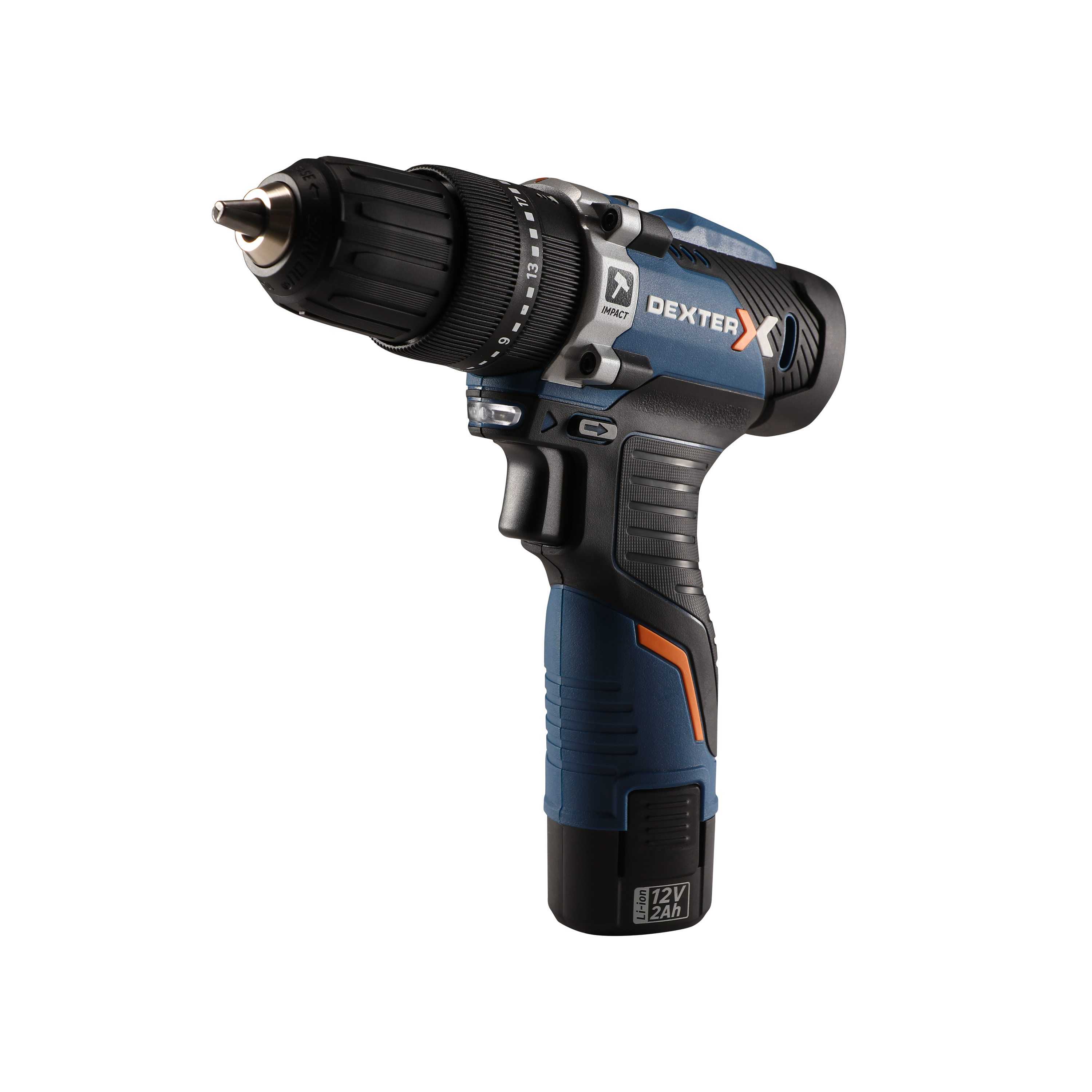 Wiertarko-wkrętarka udarowa 12V 30Nm 2+4Ah + ładowarka DEXTER - 11