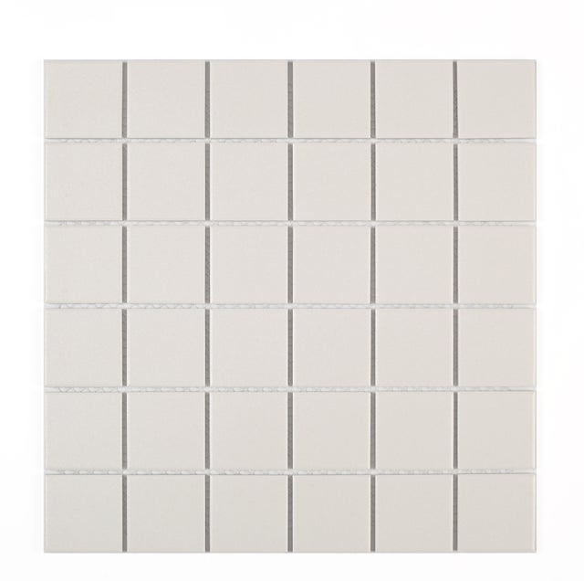 Azulejo mosaico cerámica Dover efecto color plano blanco 30.6x30.6 cm C3