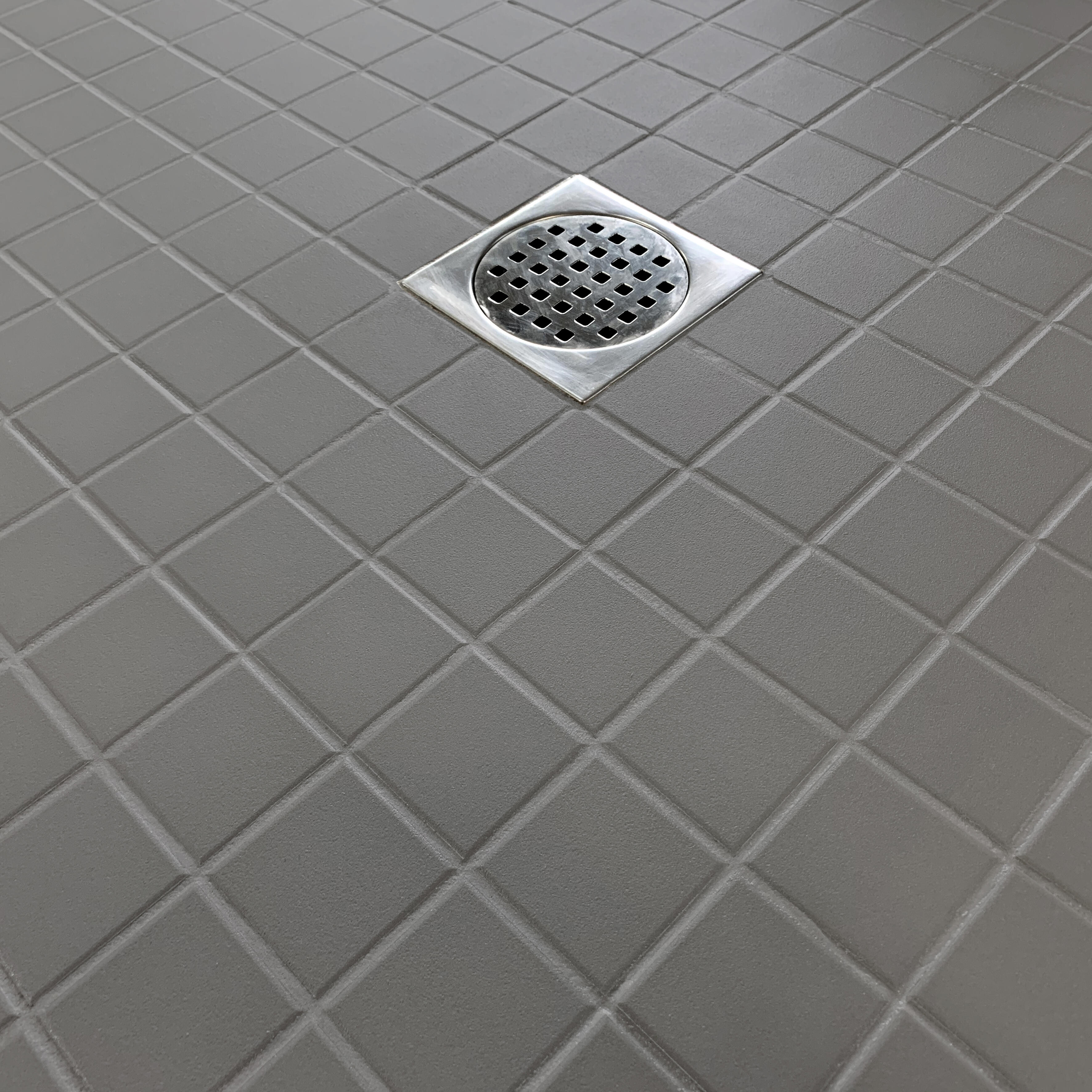 Mosaïque Receveur céramique effet ciment / couleur unie noir 30.6 x 30.6 cm INTE - 3