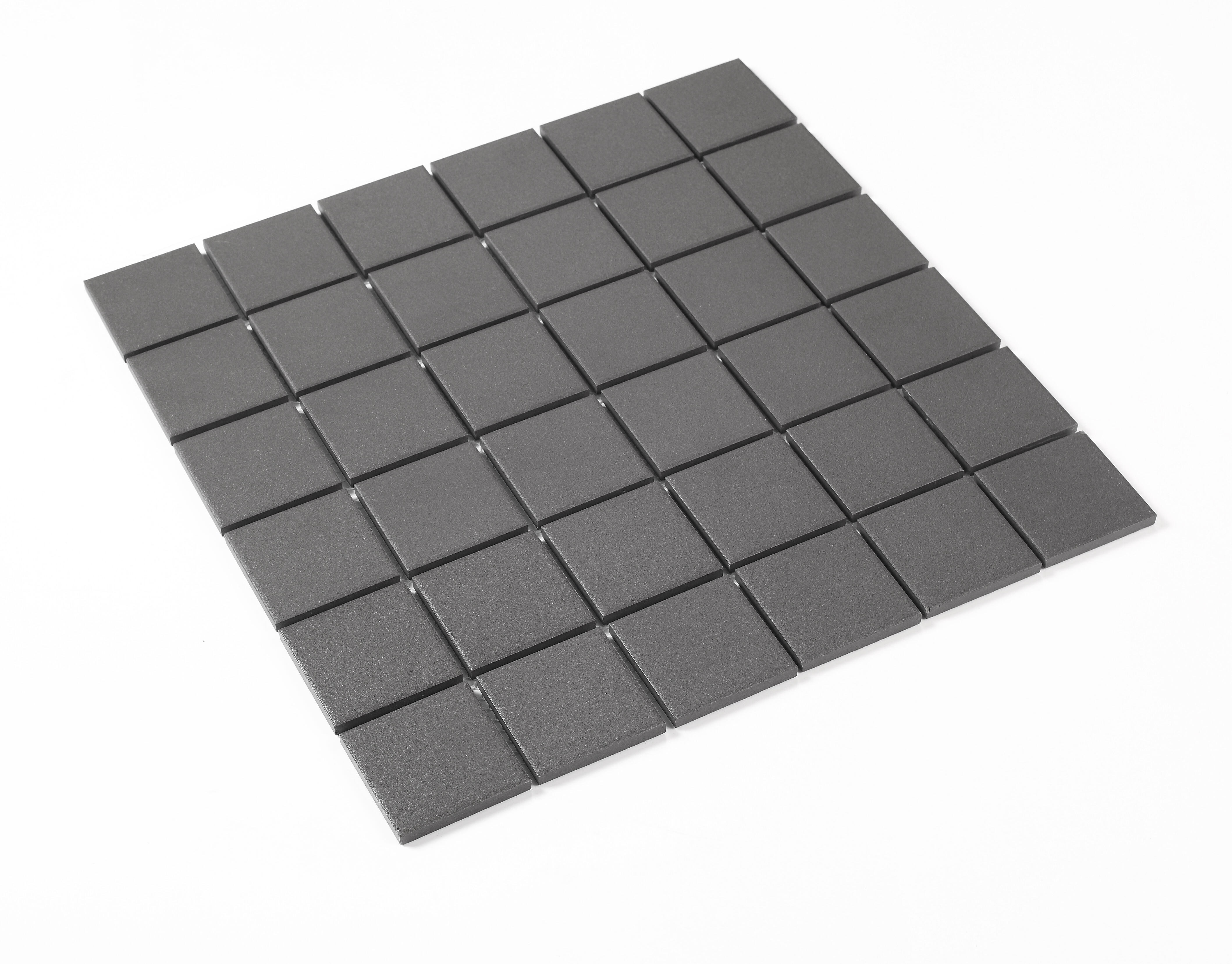 Mosaïque Receveur céramique effet ciment / couleur unie noir 30.6 x 30.6 cm INTE - 7