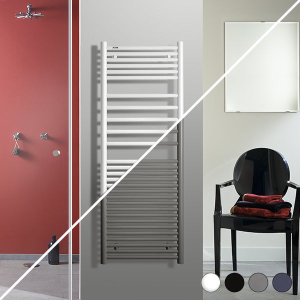 Sèche-serviettes à eau chaude ACOVA, 615 W, H.133.2 x l.50 cm Angora - 7