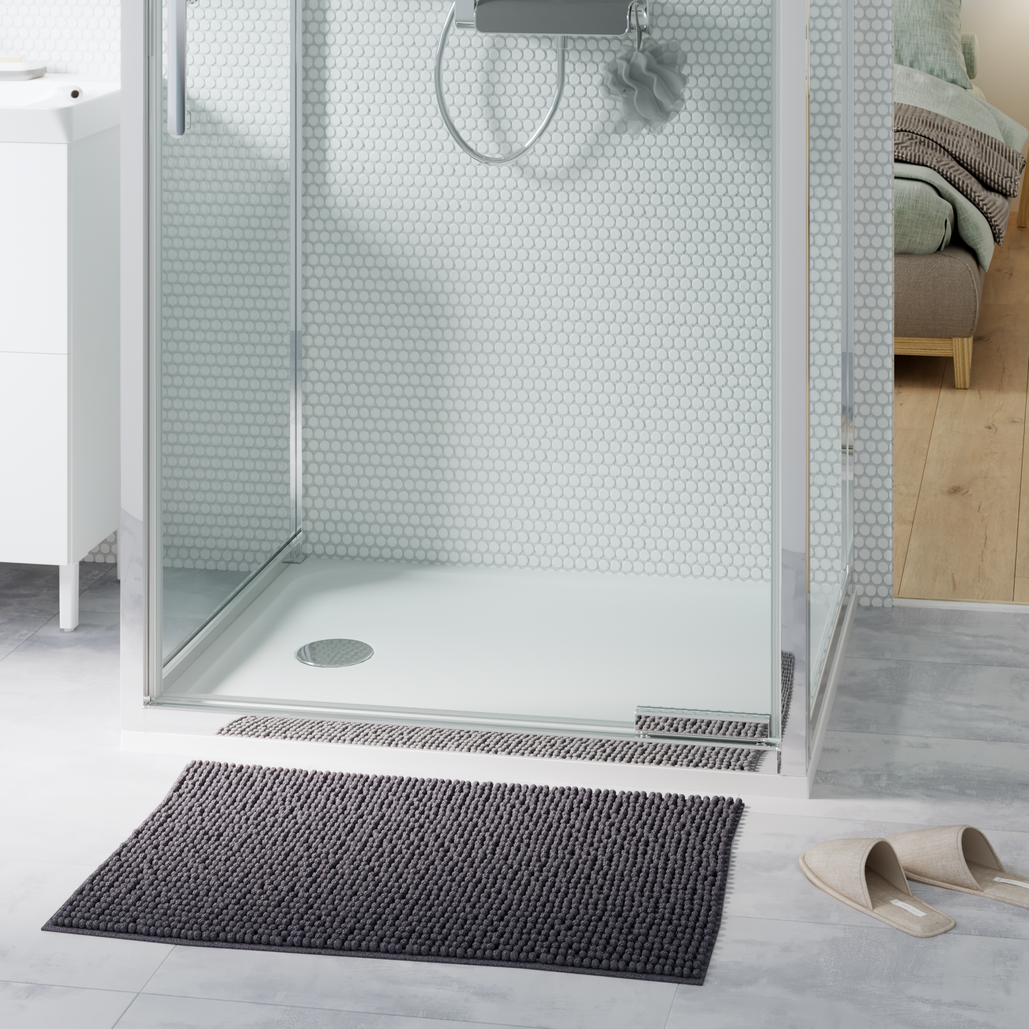 Tapete de casa de banho 50x80 cm preto Sensea Easy - 2