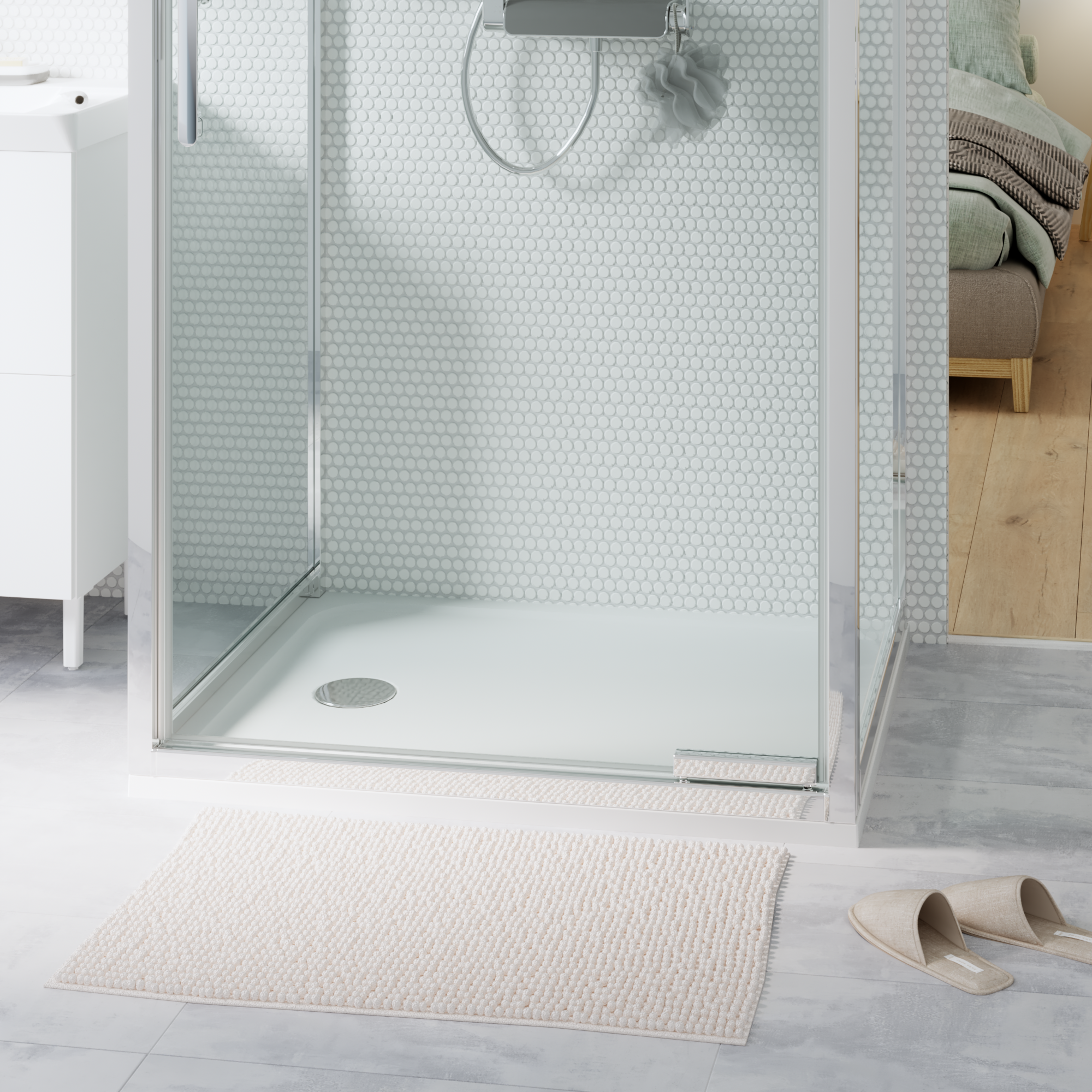 Dywanik łazienkowy Easy biały 50 x 80 Sensea - 2