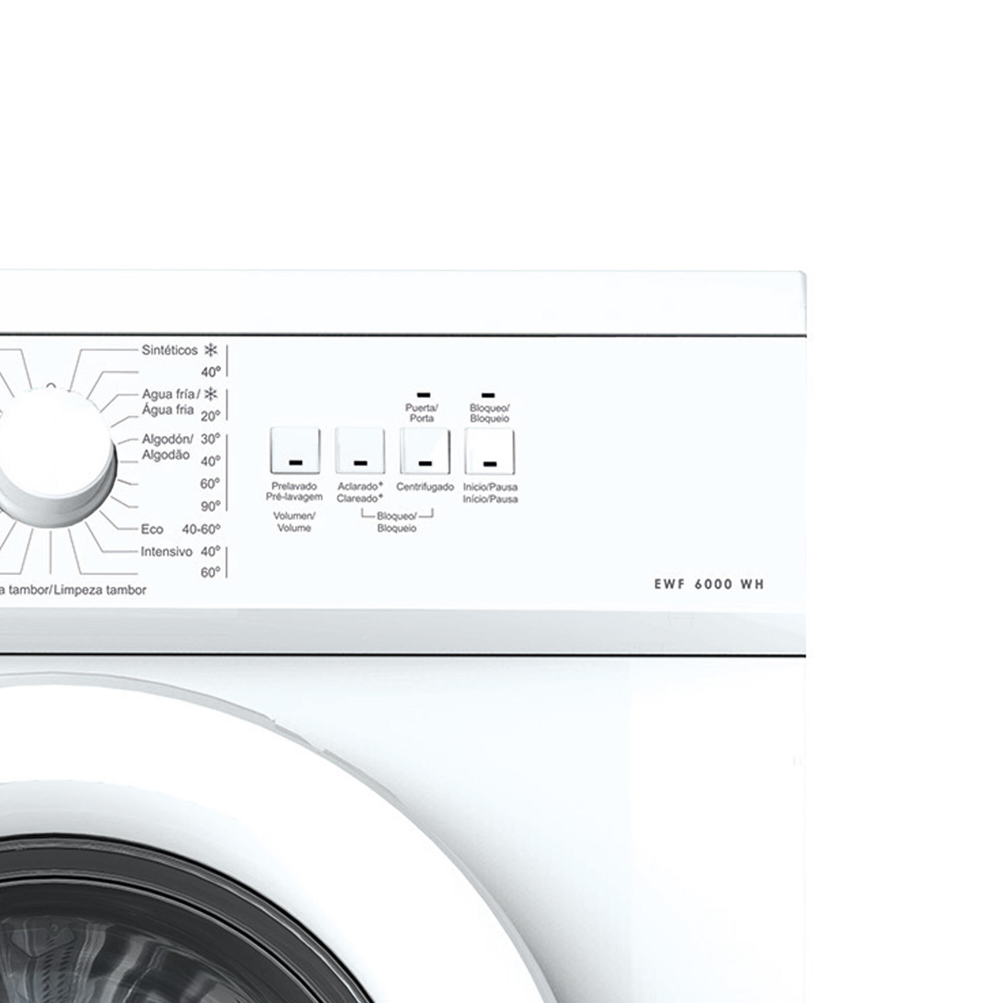 Lavadora EDESA LAVADORA EWF 6000 WH carga frontal 6 Kg 1000 rpm 20 programas clase E blanco - 5
