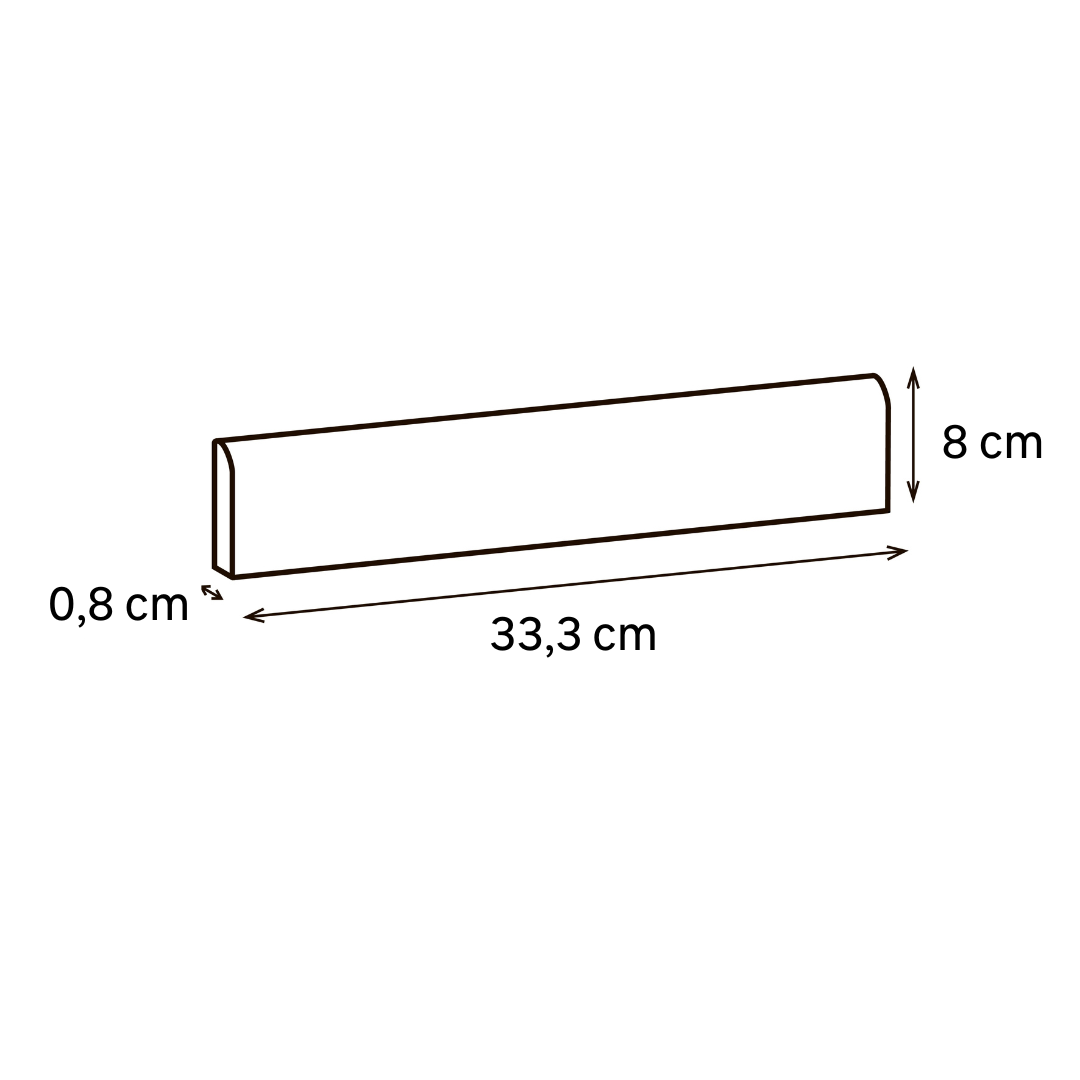 Pack de 4 Rodapiés cerámico Barro 33.3x8 cm terracota cuero ARTENS - 2