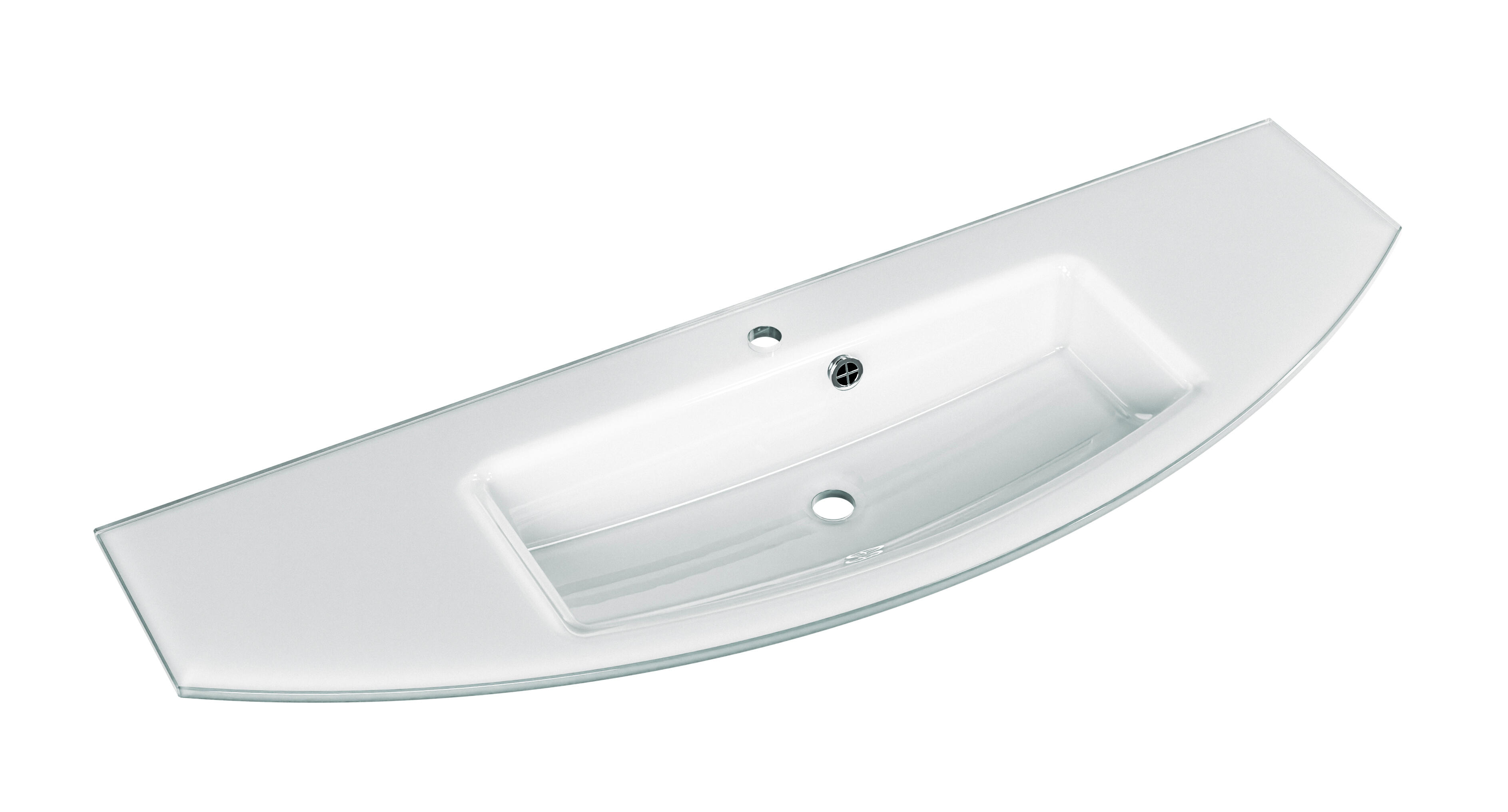 Lavabo da appoggio cassca rettangolare in vetro bianco | Leroy Merlin