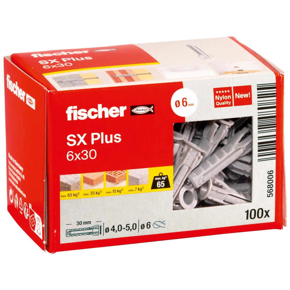 100 tacos para material macizo FISCHER SX Plus ø6 mm y L.30 mm - 5