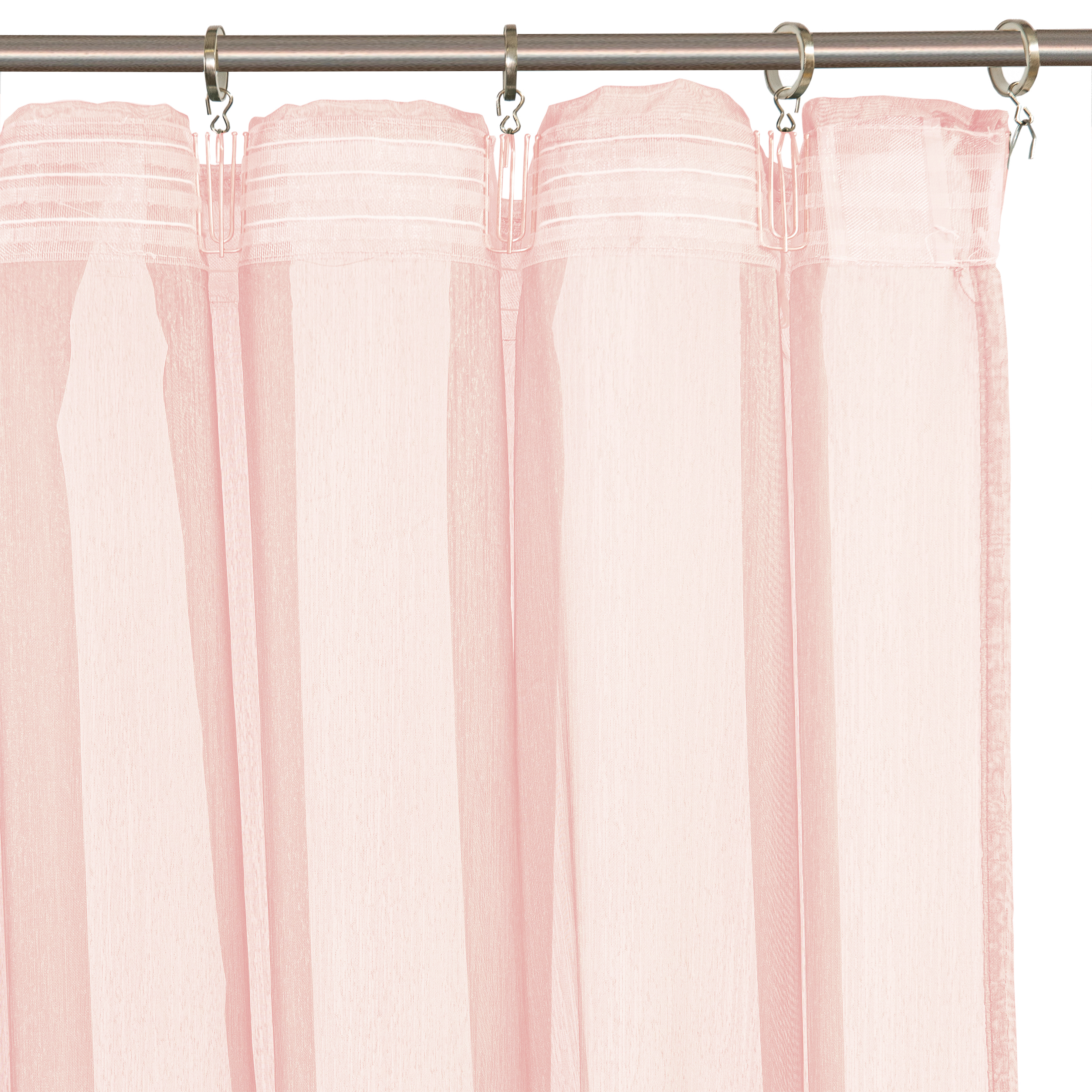 Tenda Voile Softy rosa, fettuccia e passanti nascosti 200x280 cm INSPIRE - 16