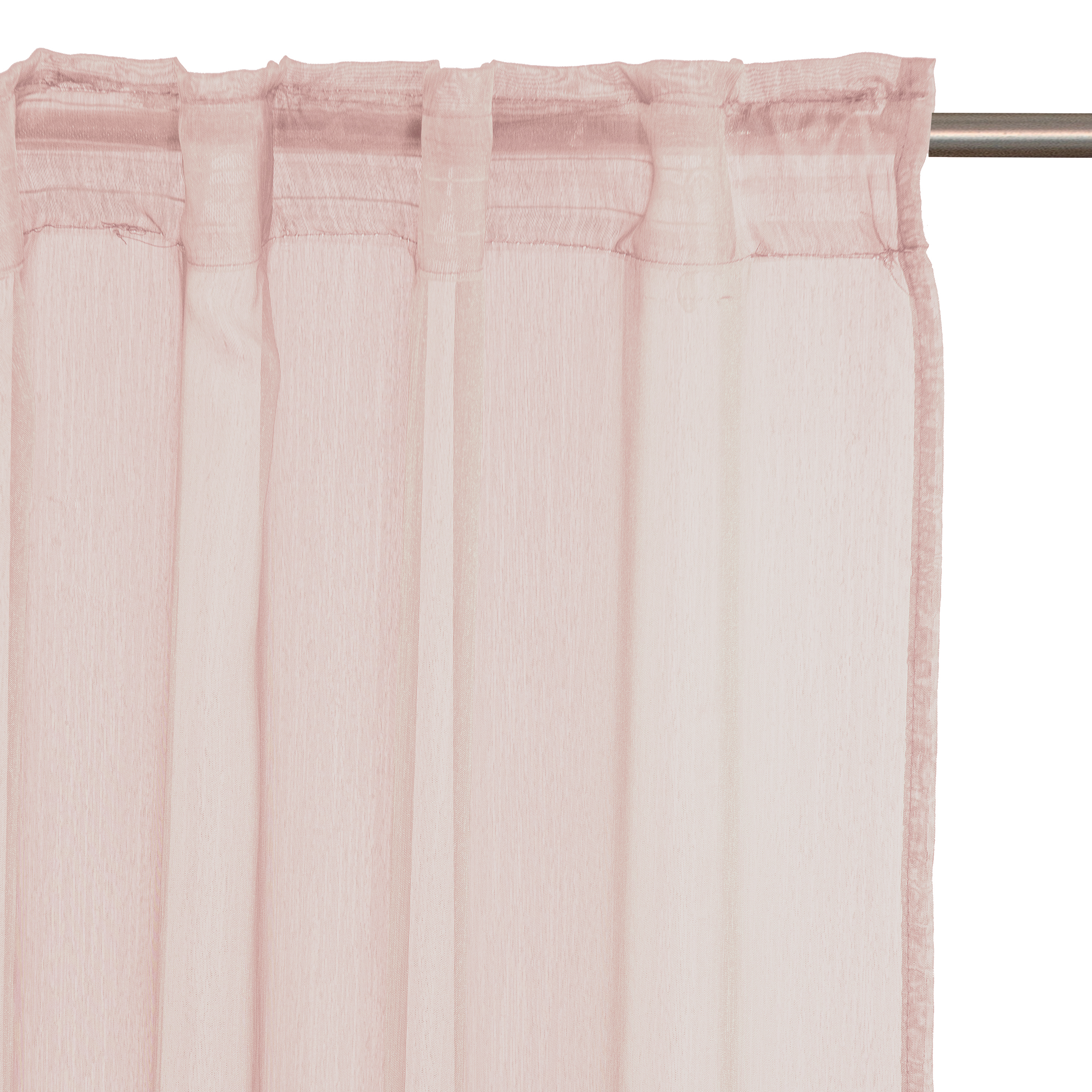 Tenda Voile Softy rosa, fettuccia e passanti nascosti 200x280 cm INSPIRE - 14