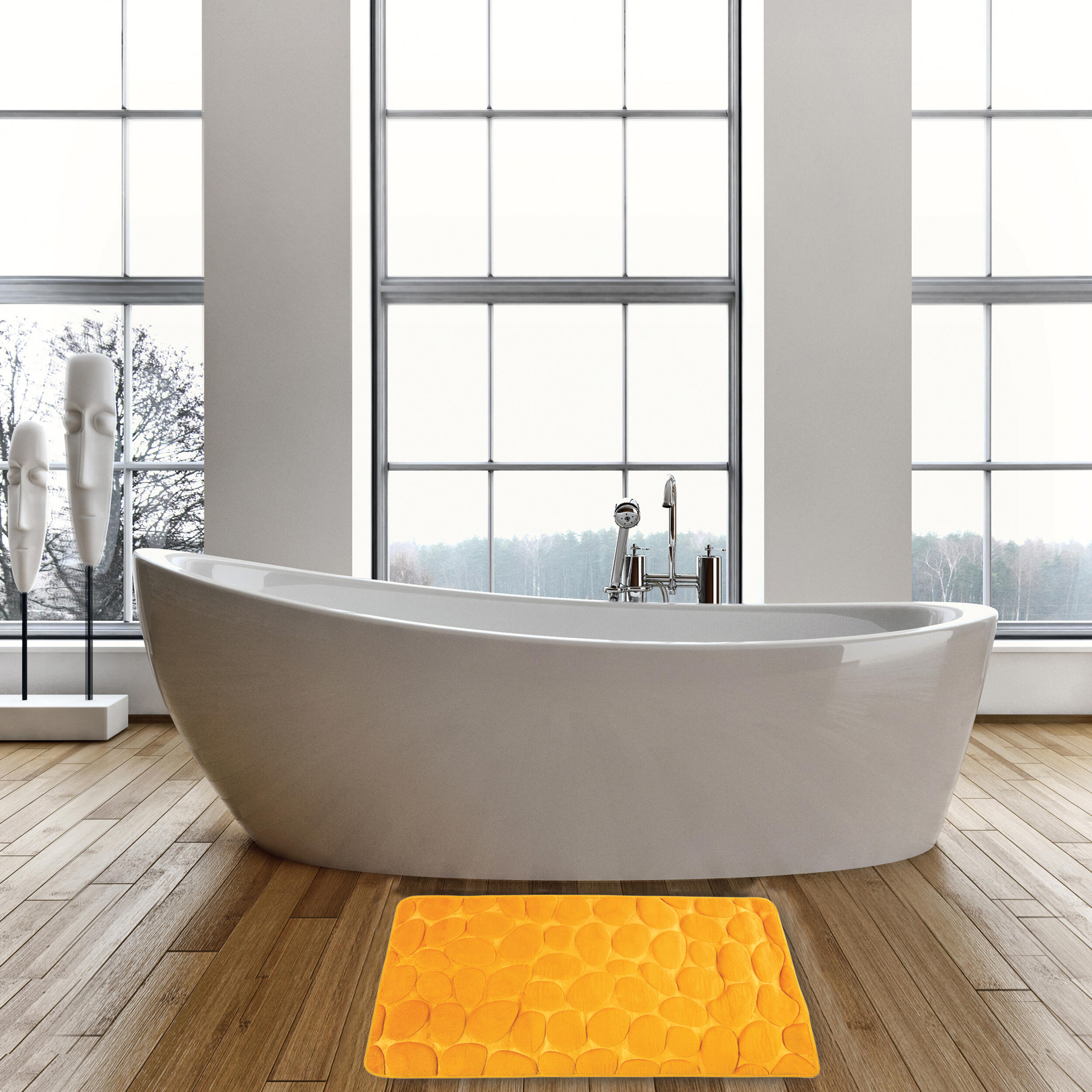 Tapis de bain l.40 x L.60 cm safran Galet - 2