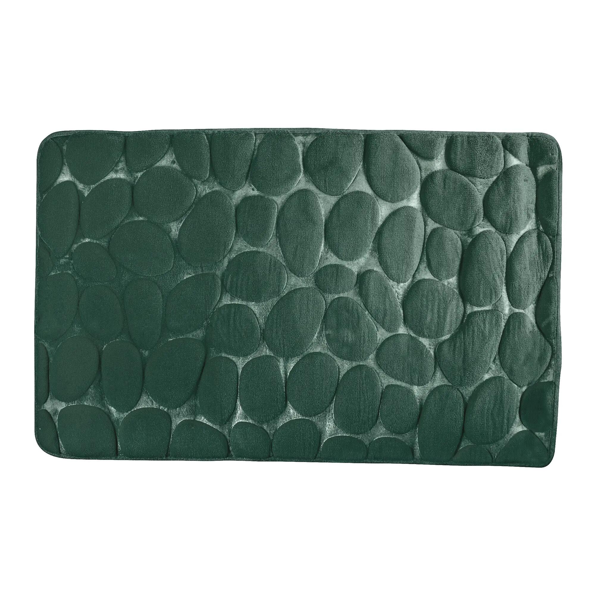 Tapis de bain l.50 x L.80 cm vert foncé Galet - 2