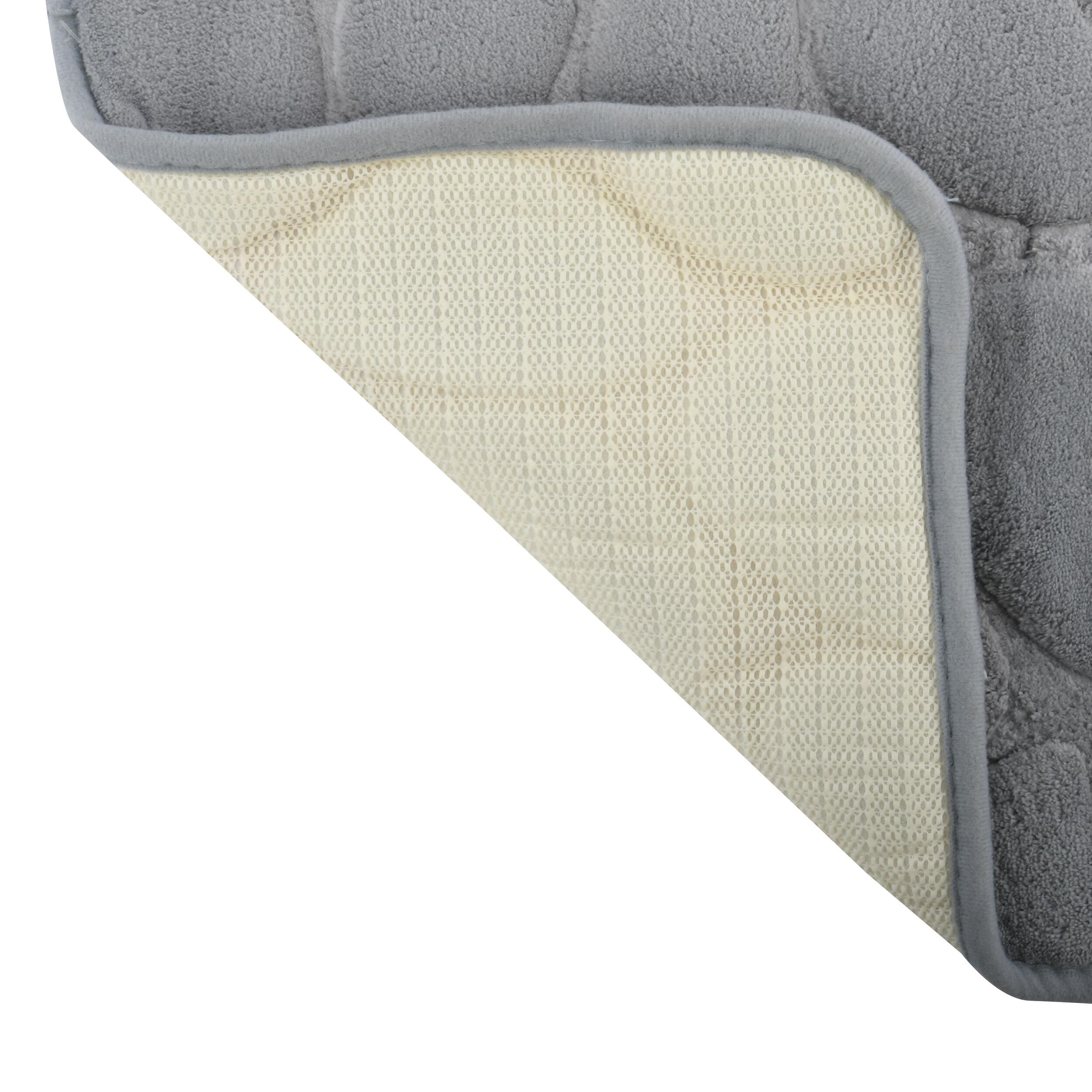 Tapis de bain l.40 x L.60 cm gris Galet - 3