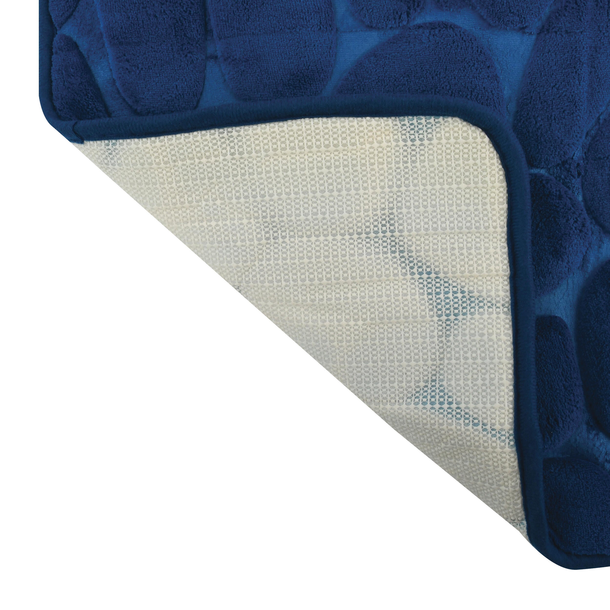 Tapis de bain l.40 x L.60 cm bleu foncé Galet - 3