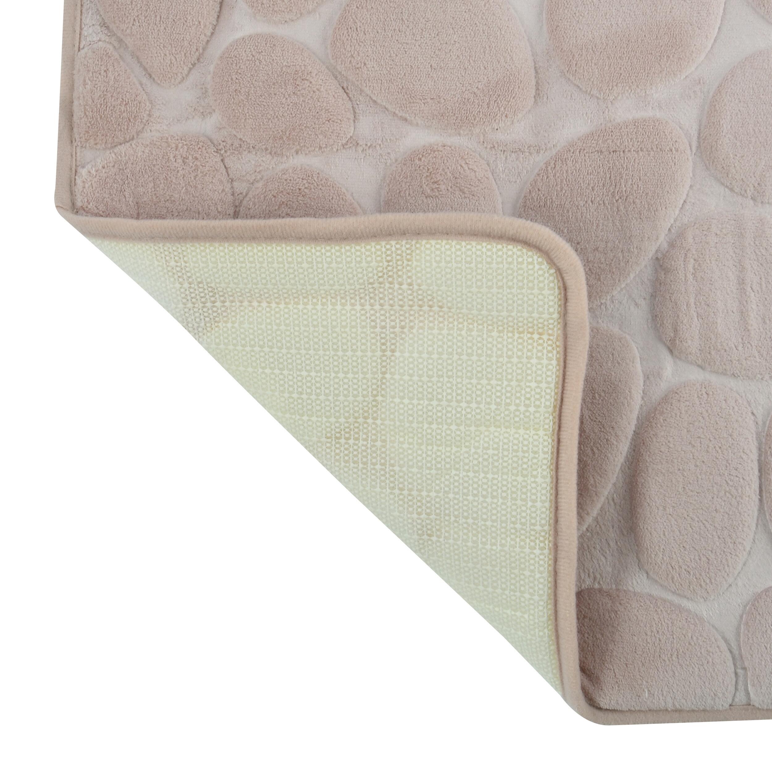 Tapis de bain l.40 x L.60 cm beige Galet - 3