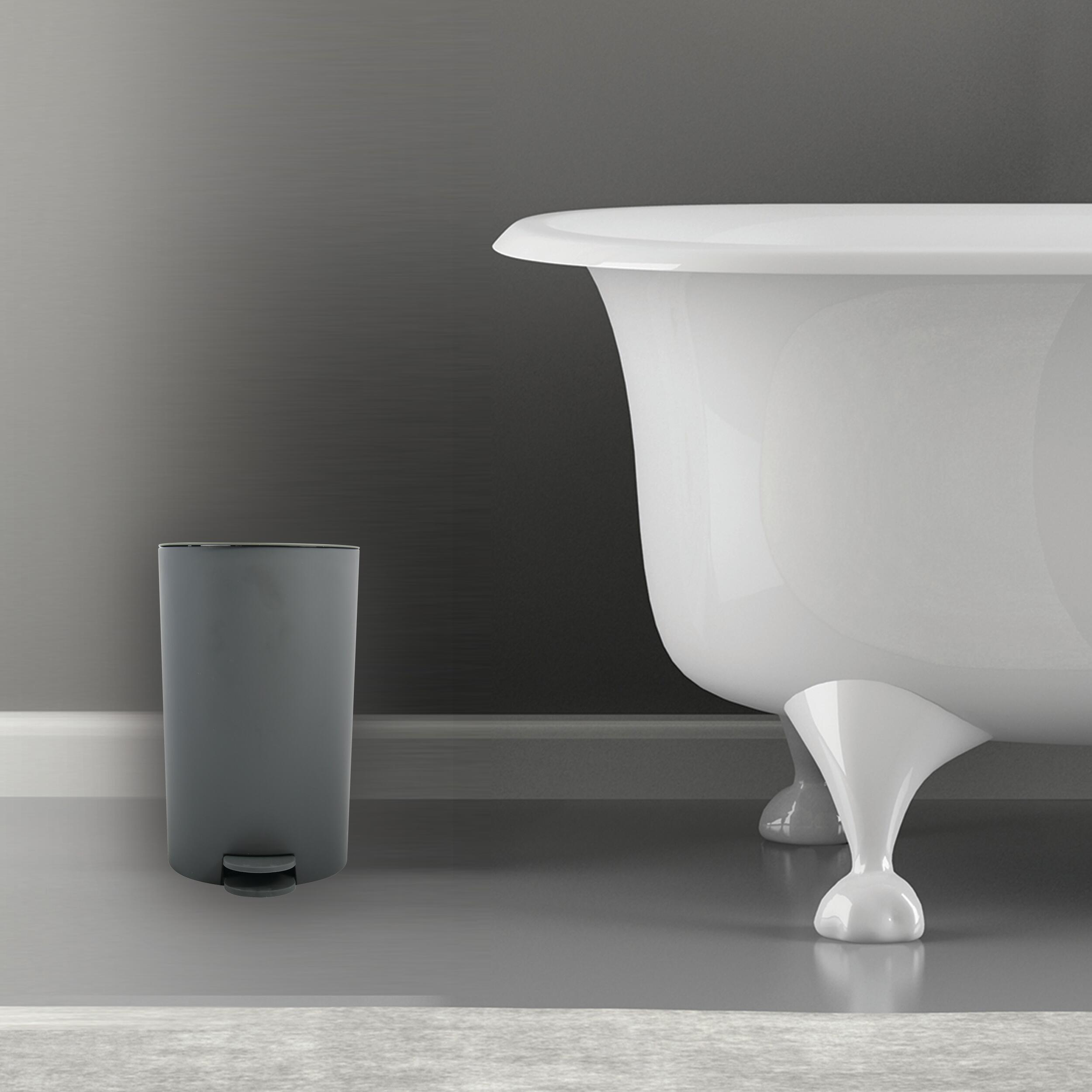 Poubelle de salle de bains 3 l gris foncé OSAKI - 2