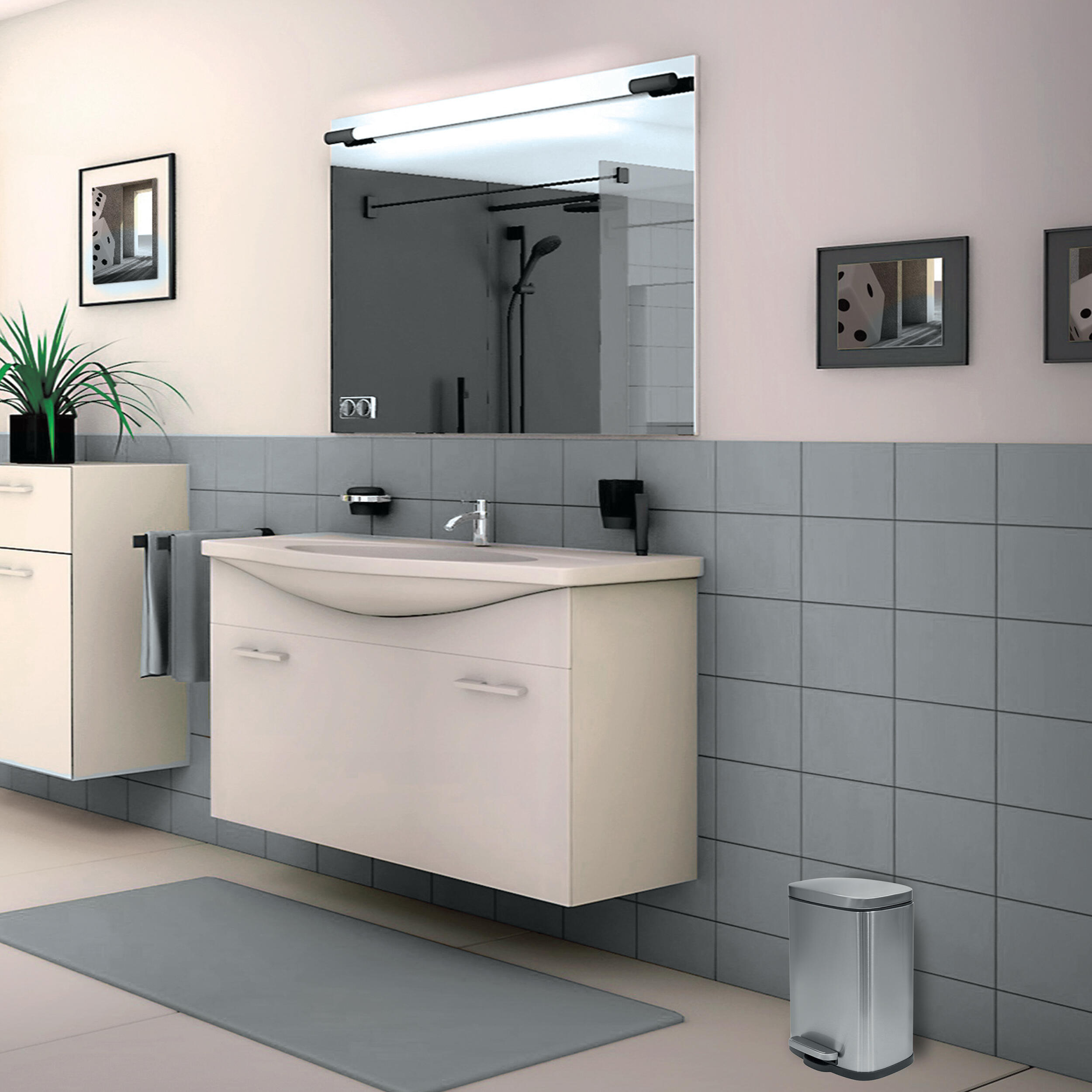 Balde do lixo SPIRELLA AKIRA 5L CR MATE - 4